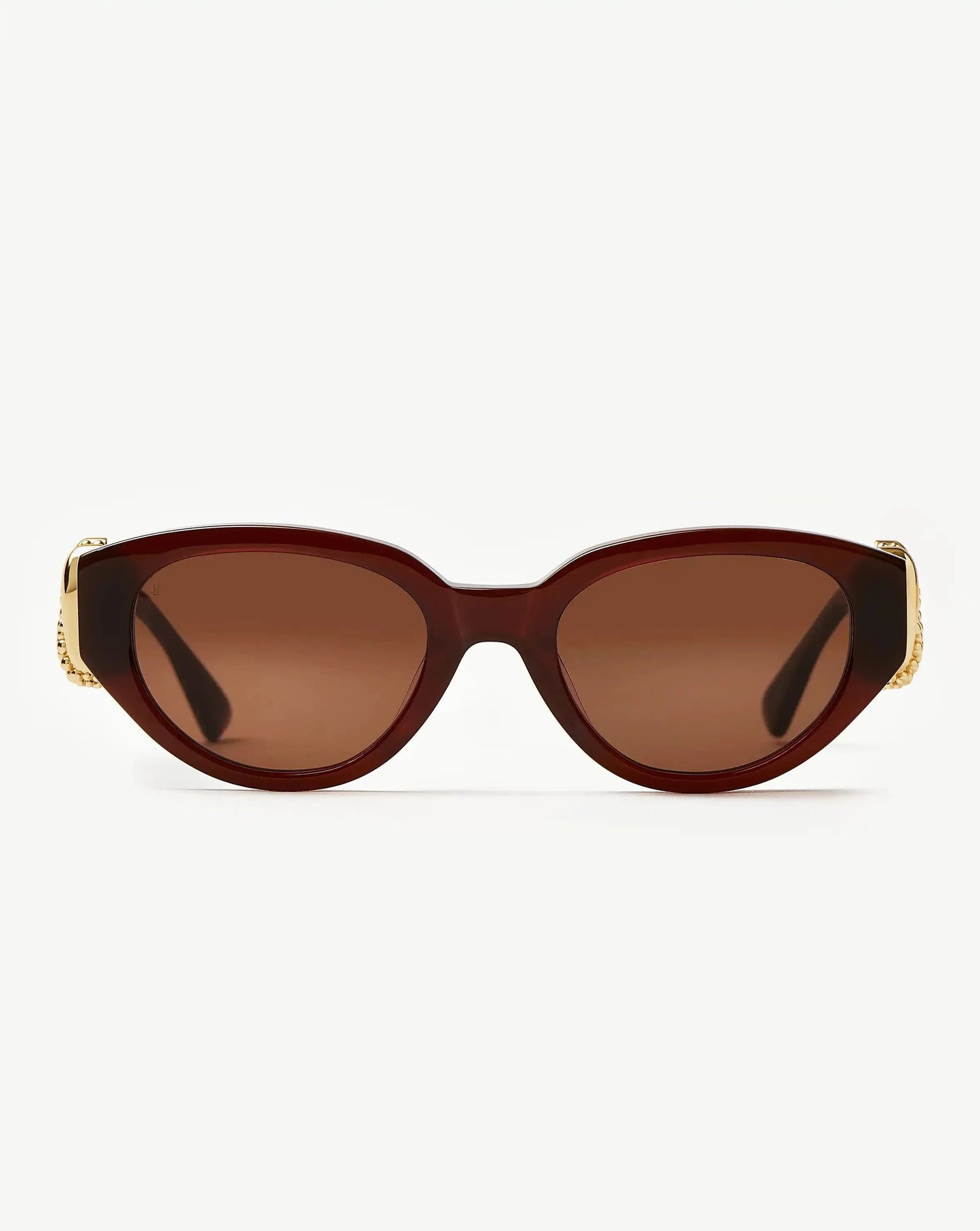 Jimmy Fairly Melissa Cat-Eye Sunglasses | Gold Plated/Brown