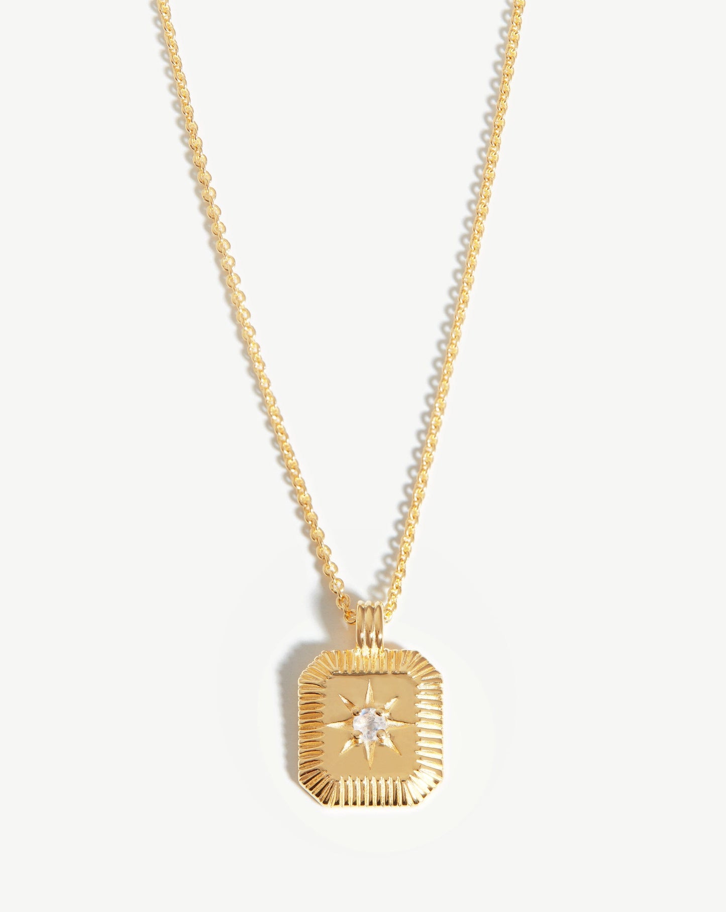 June Birthstone Pendant Necklace | 18ct Gold Vermeil/Rainbow Moonstone