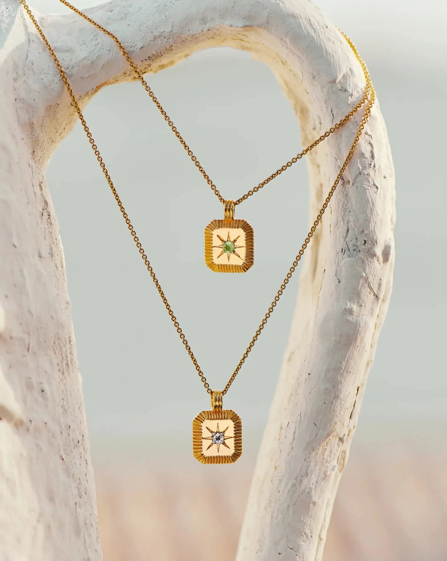 June Birthstone Pendant Necklace | 18ct Gold Vermeil/Rainbow Moonstone