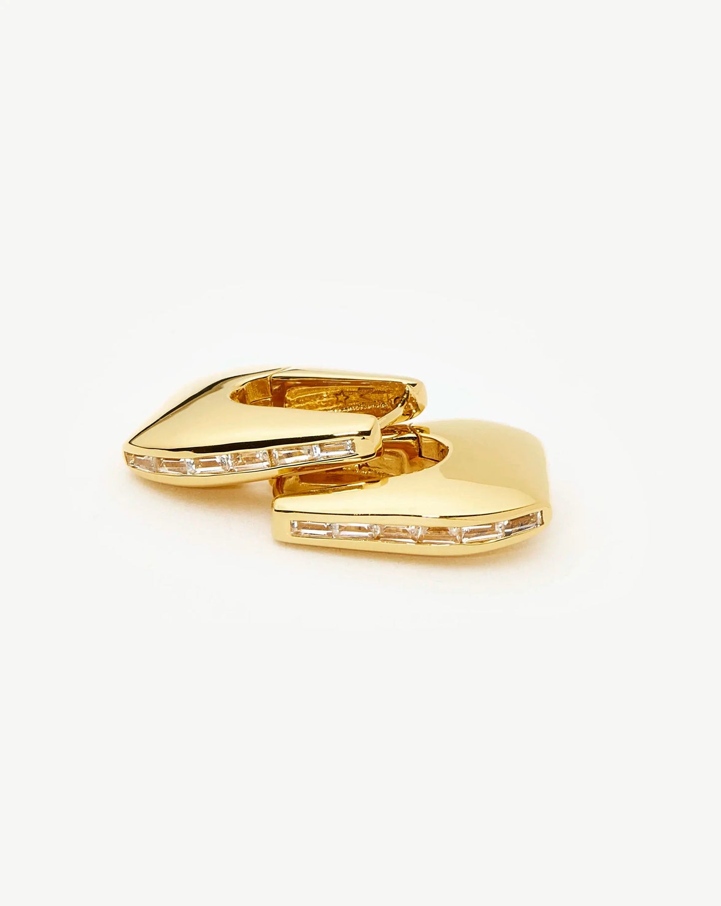 Lucy Williams Arco Pavé  Small Hoop Earrings | 18ct Gold Plated