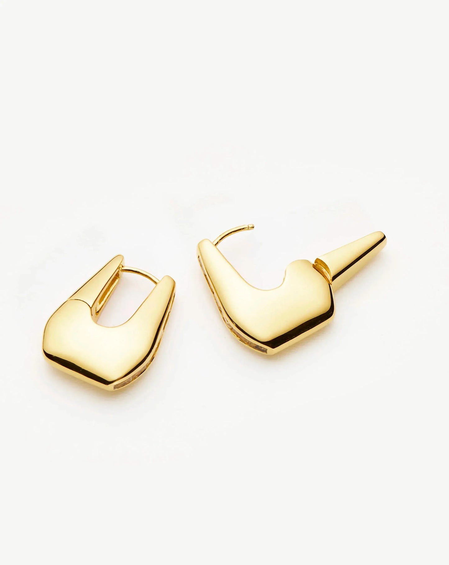 Lucy Williams Arco Pavé  Small Hoop Earrings | 18ct Gold Plated