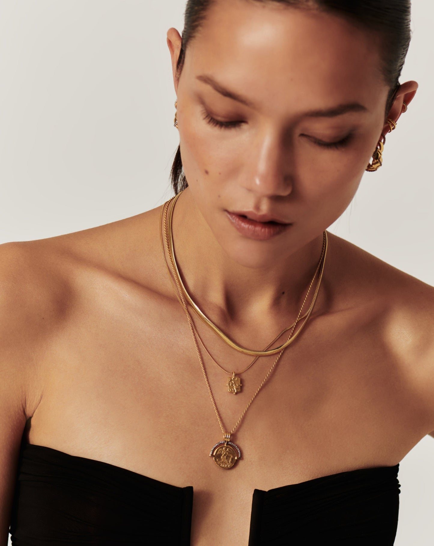 Lucy Williams Engravable Beaded Square Coin Pendant Necklace | 18ct Gold Vermeil