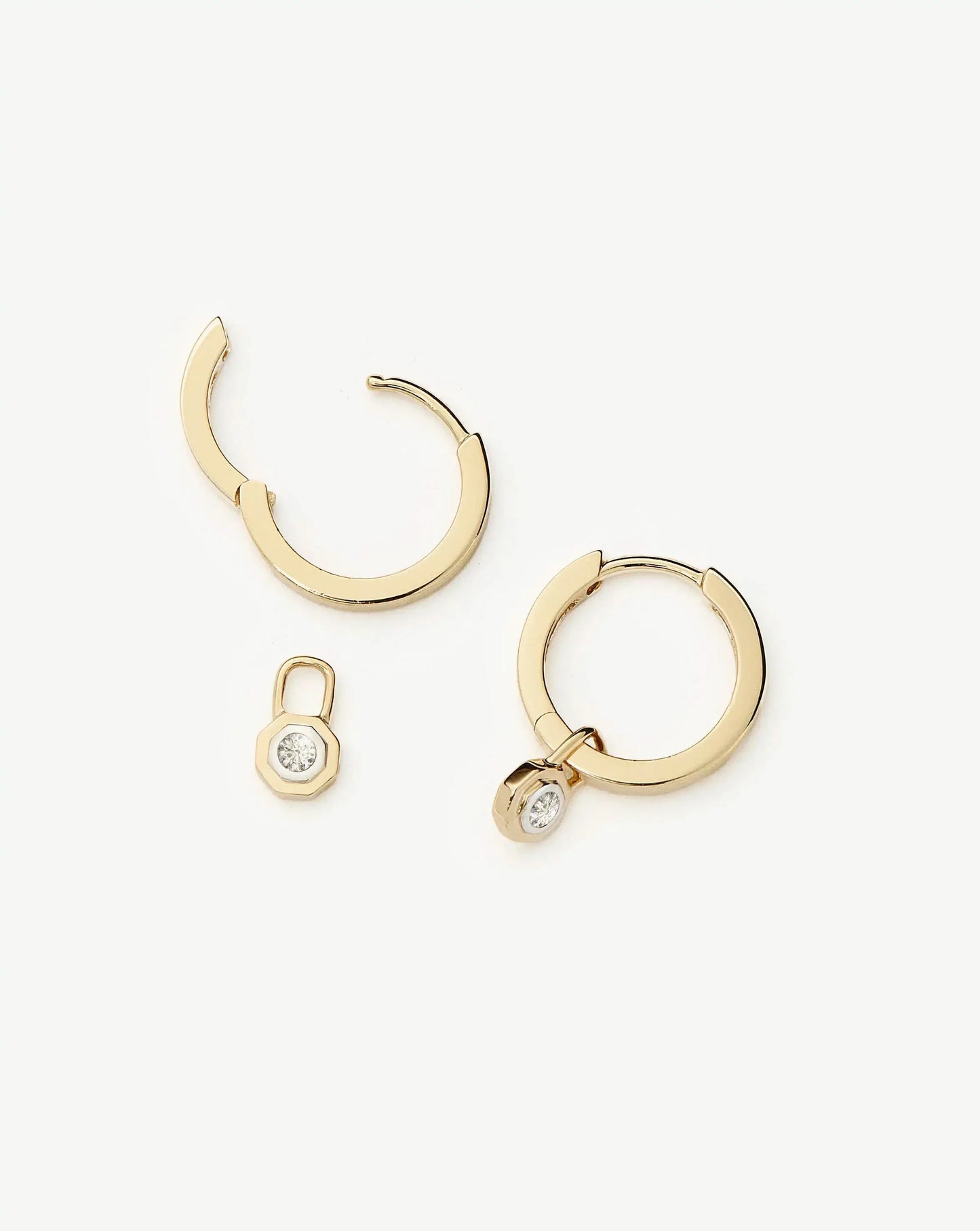 Lucy Williams Solid Gold Diamond Drop Huggies | 14ct Solid Gold/Lab Grown Diamonds