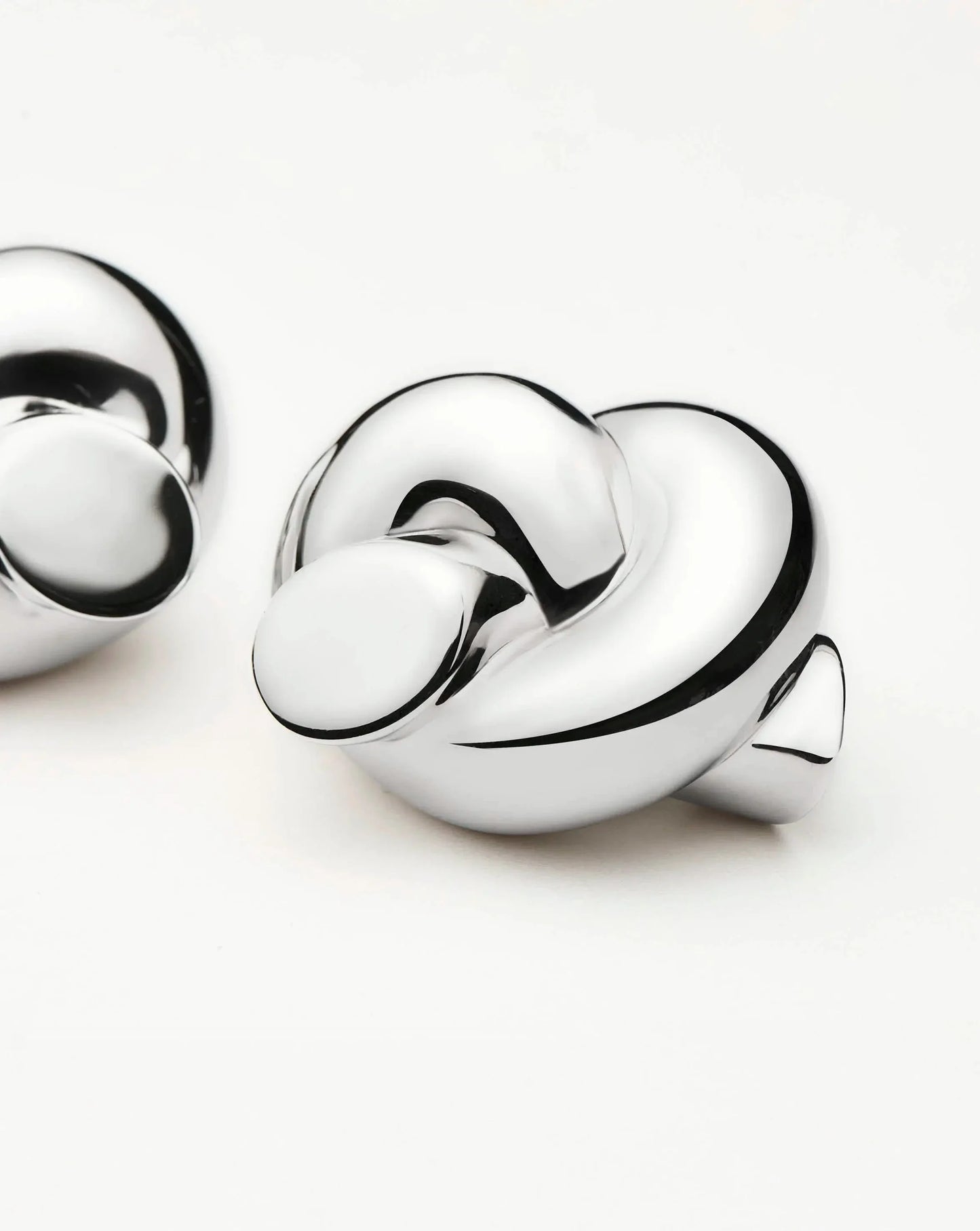 Lucy Williams Knot Oversized Stud Earrings | Silver Plated