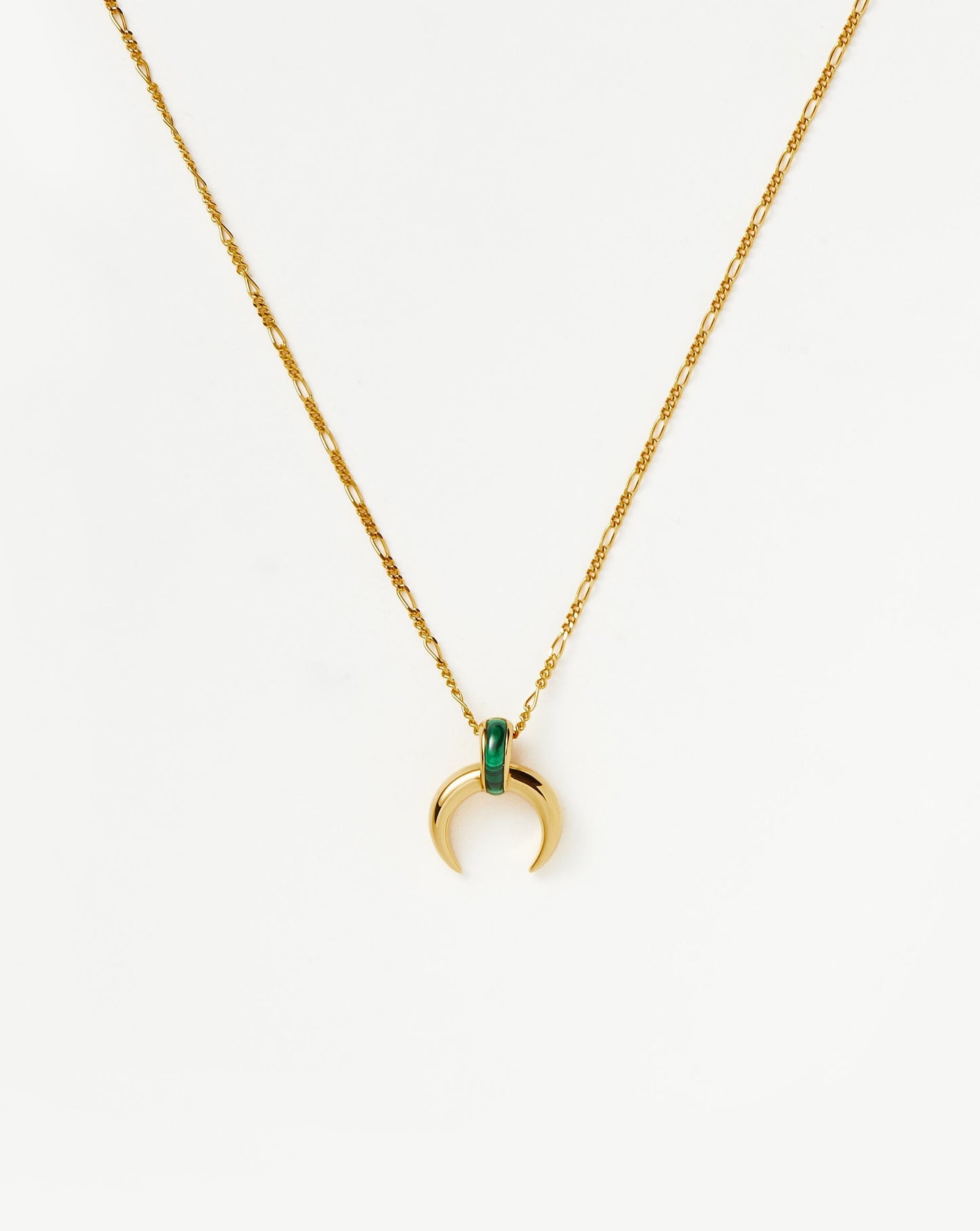 Lucy Williams Malachite Horn Pendant Necklace | 18ct Gold Vermeil/Malachite