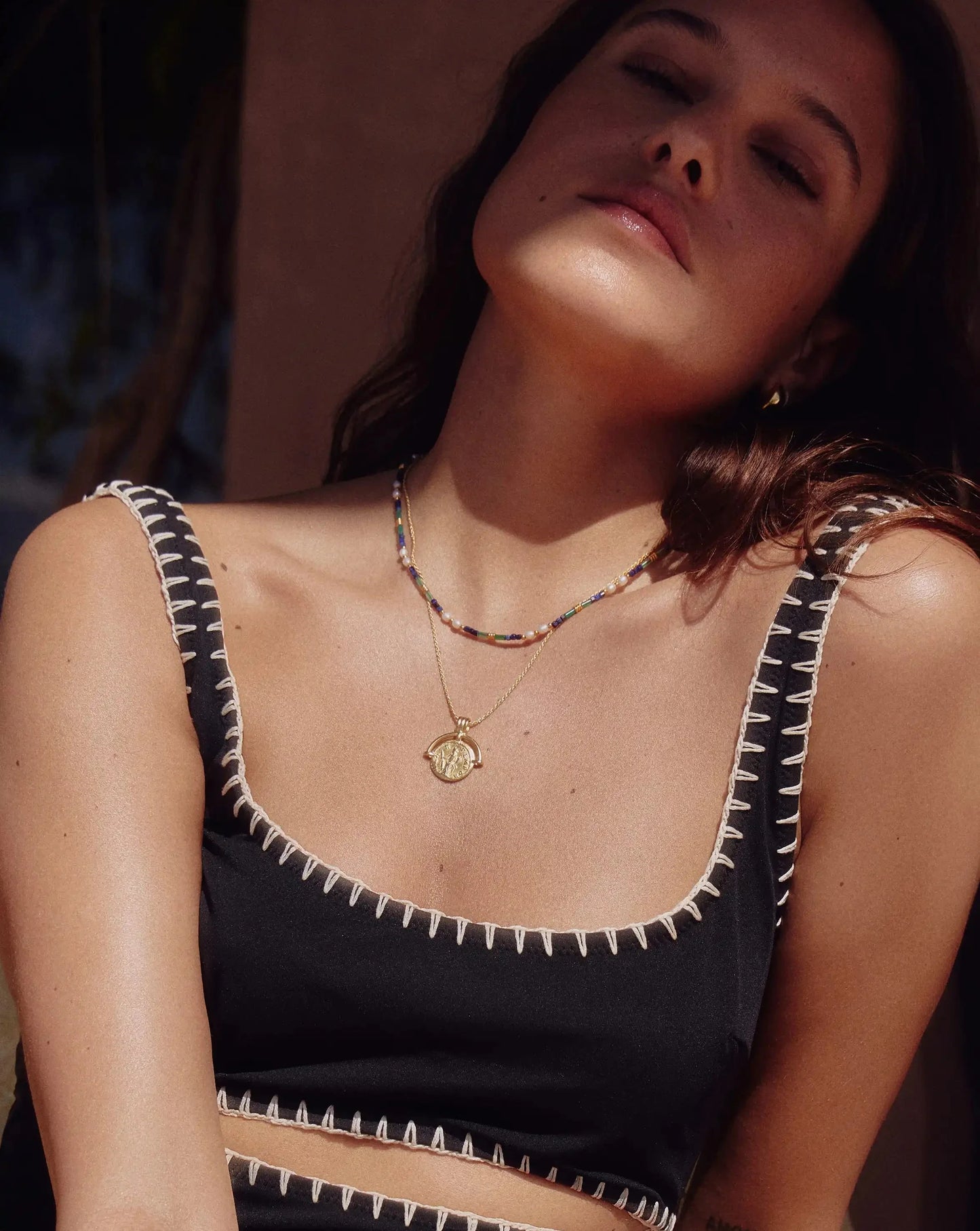 Lucy Williams Engravable Roman Arc Coin Necklace | 18ct Gold Plated