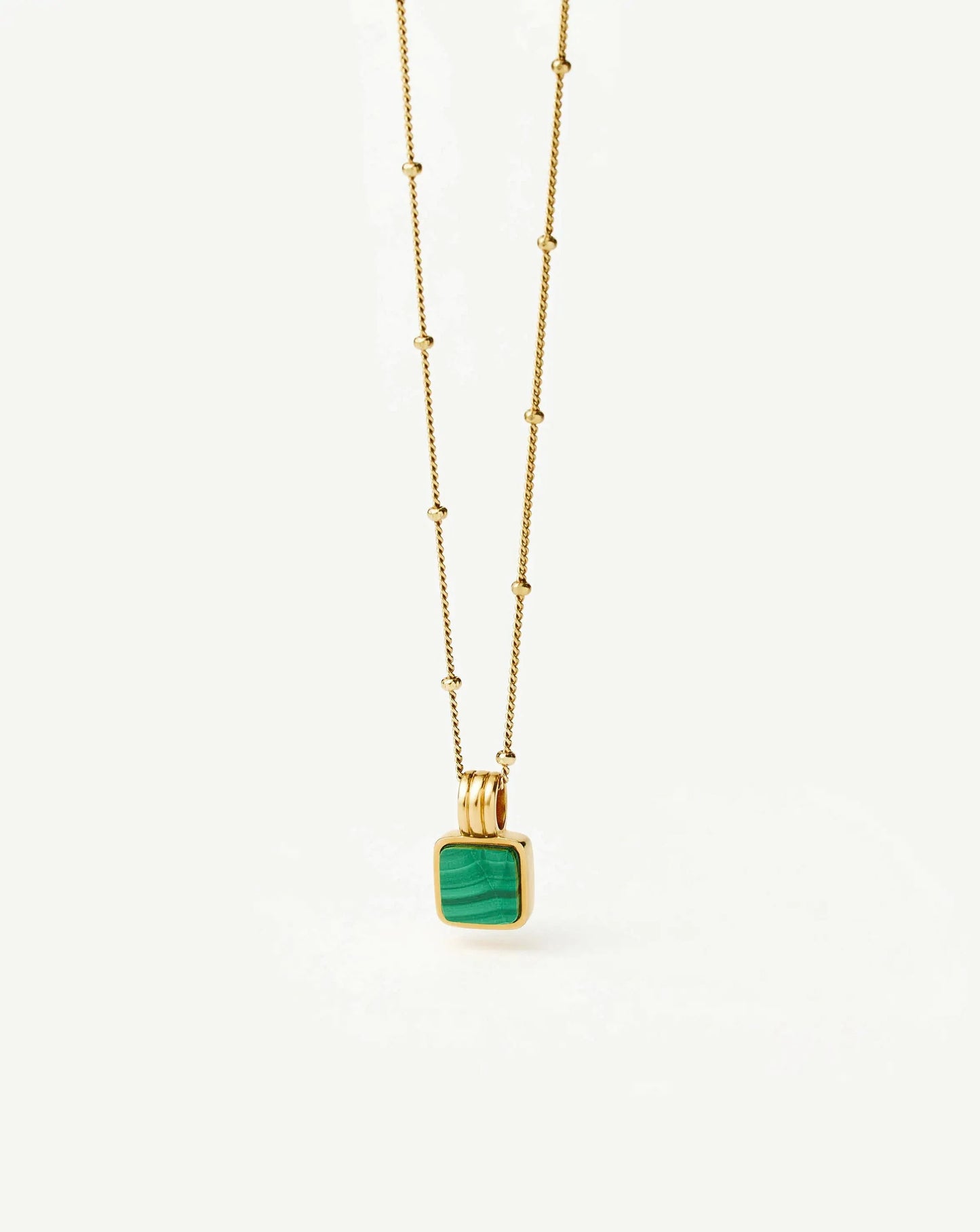 Lucy Williams Square Malachite Necklace | 18ct Gold Vermeil/Malachite
