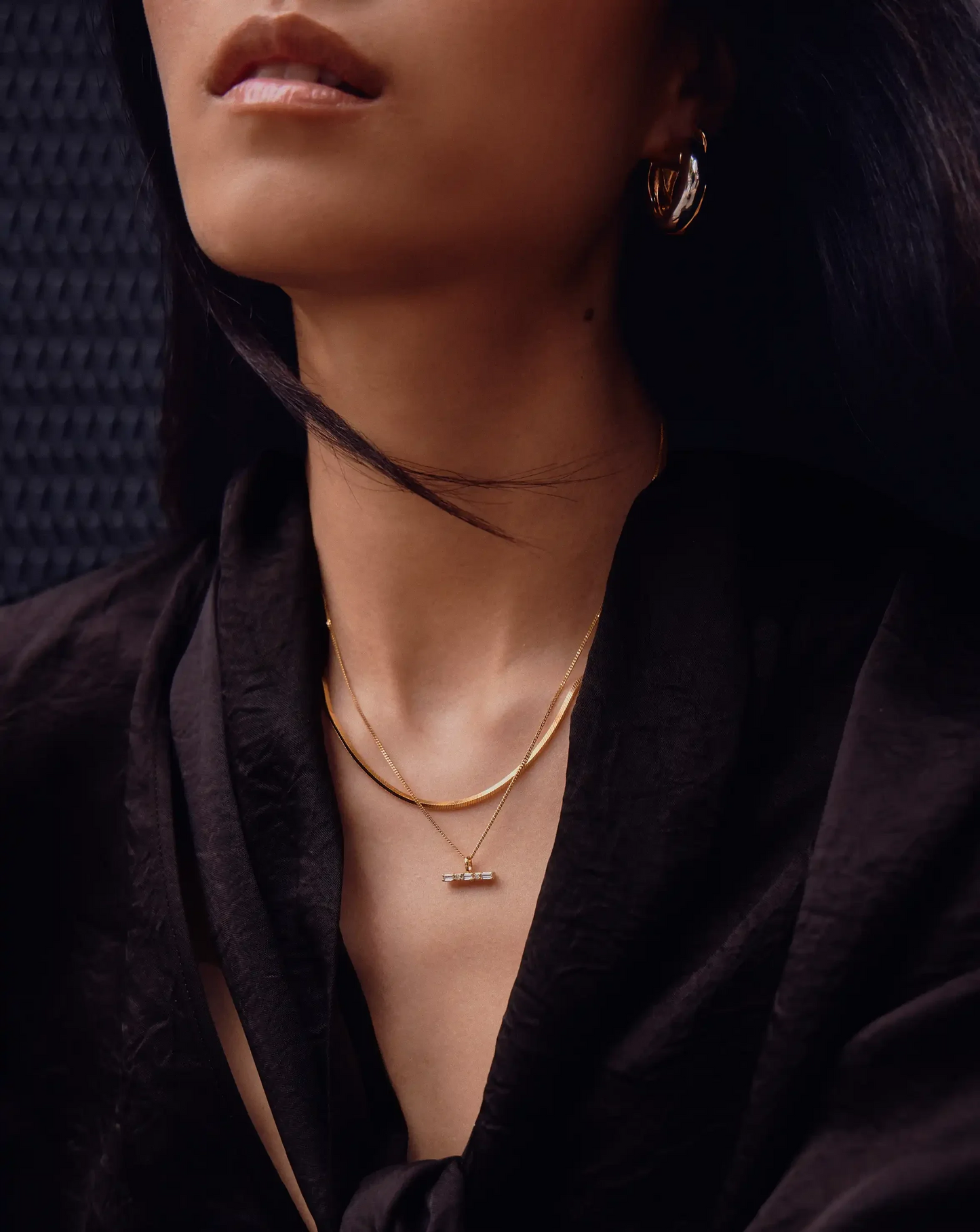 Lucy Williams T-Bar Stone Pendant Necklace | 18ct Gold Vermeil