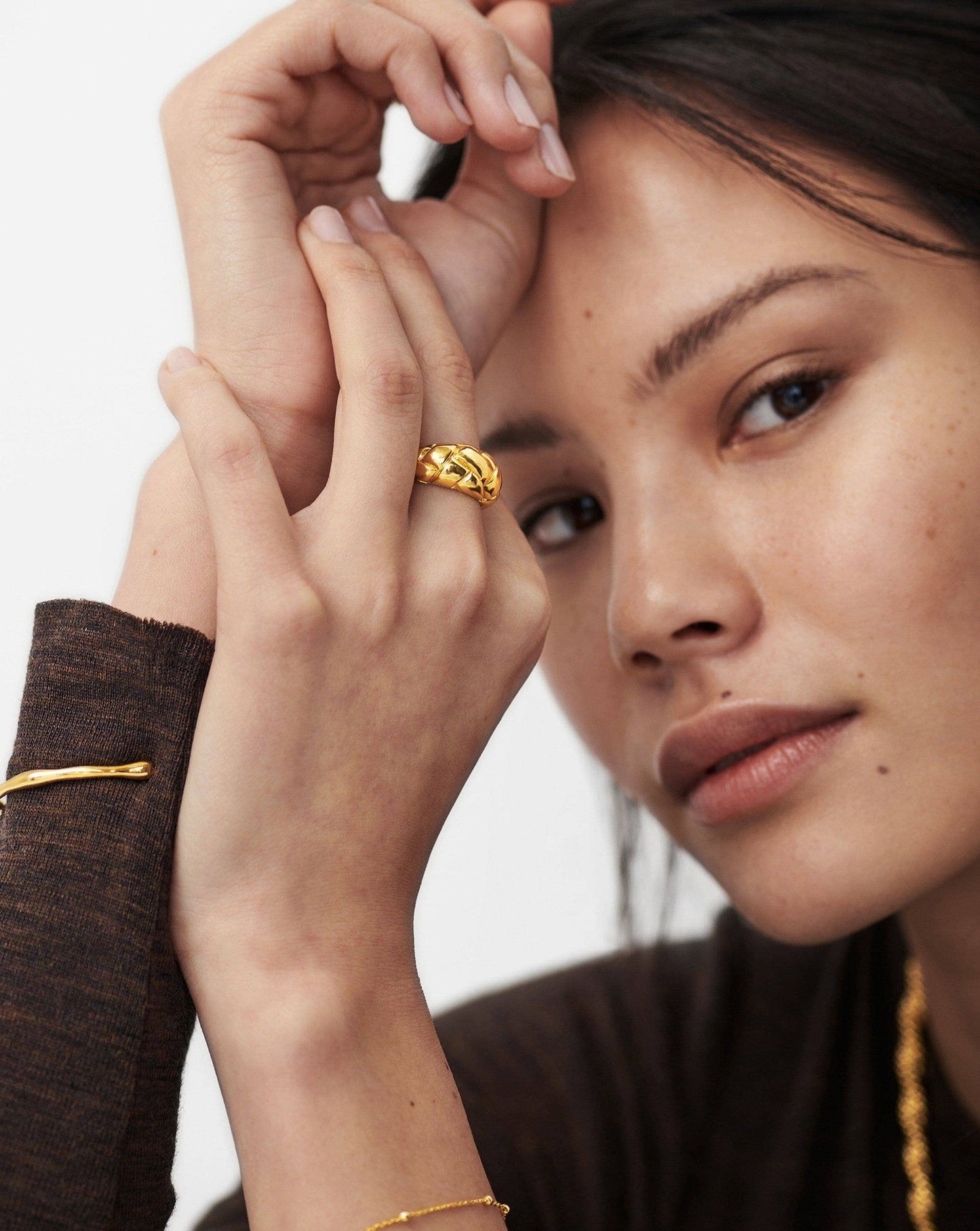 Lucy Williams Dome Waffle Ring | 18ct Gold Vermeil