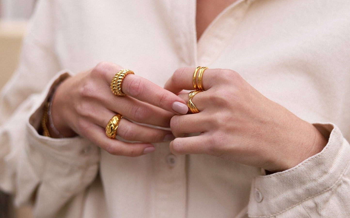 Lucy Williams Dome Waffle Ring | 18ct Gold Vermeil