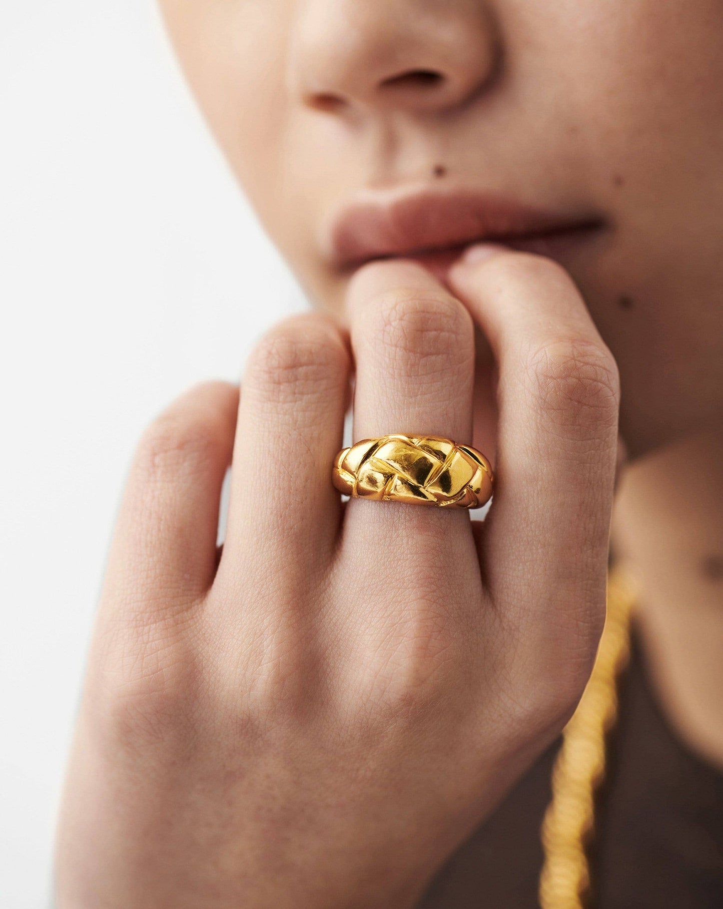 Lucy Williams Dome Waffle Ring | 18ct Gold Vermeil