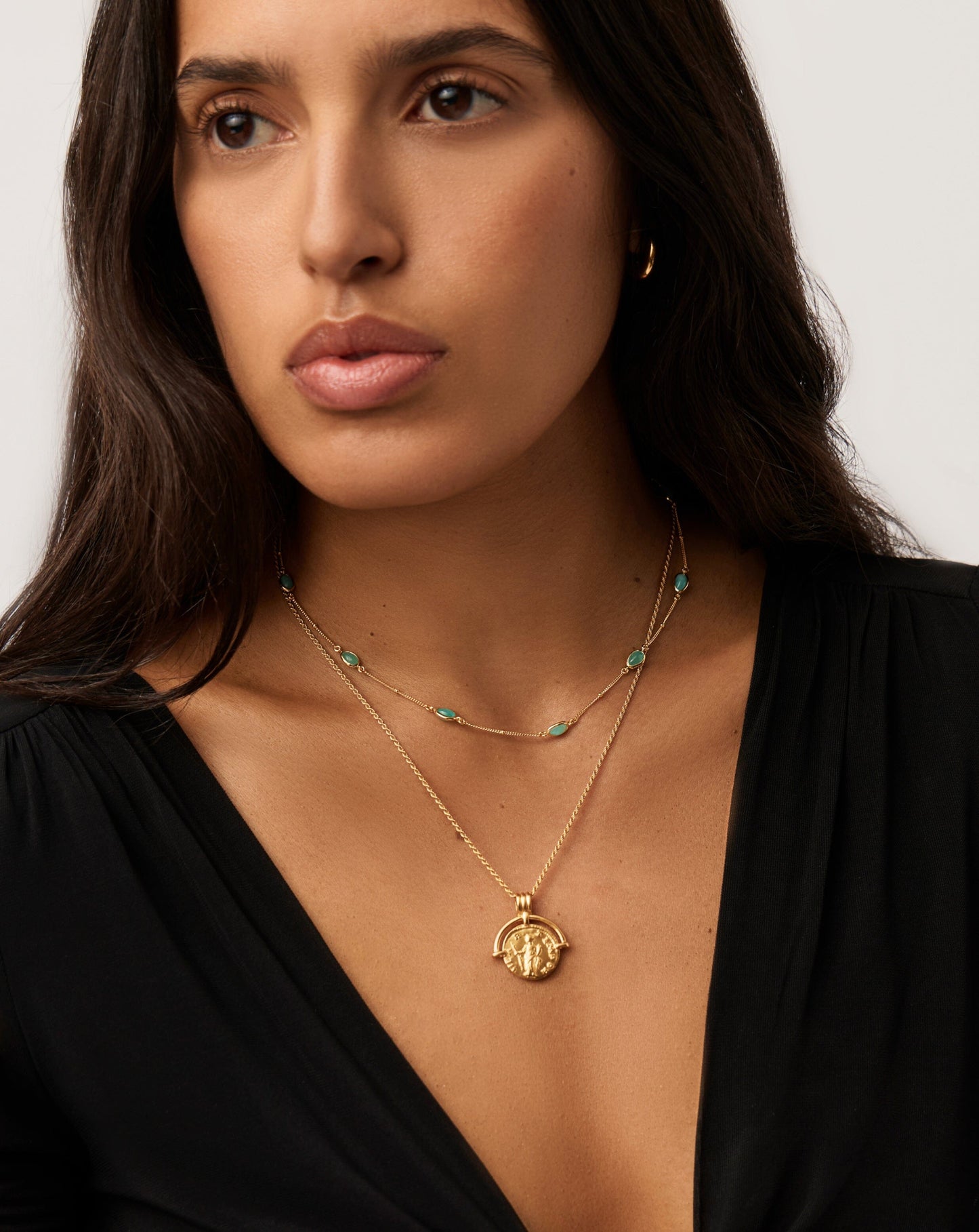 Magma Gemstone Charm Choker | 18ct Gold Vermeil/Amazonite