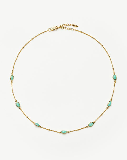 Magma Gemstone Charm Choker | 18ct Gold Vermeil/Amazonite
