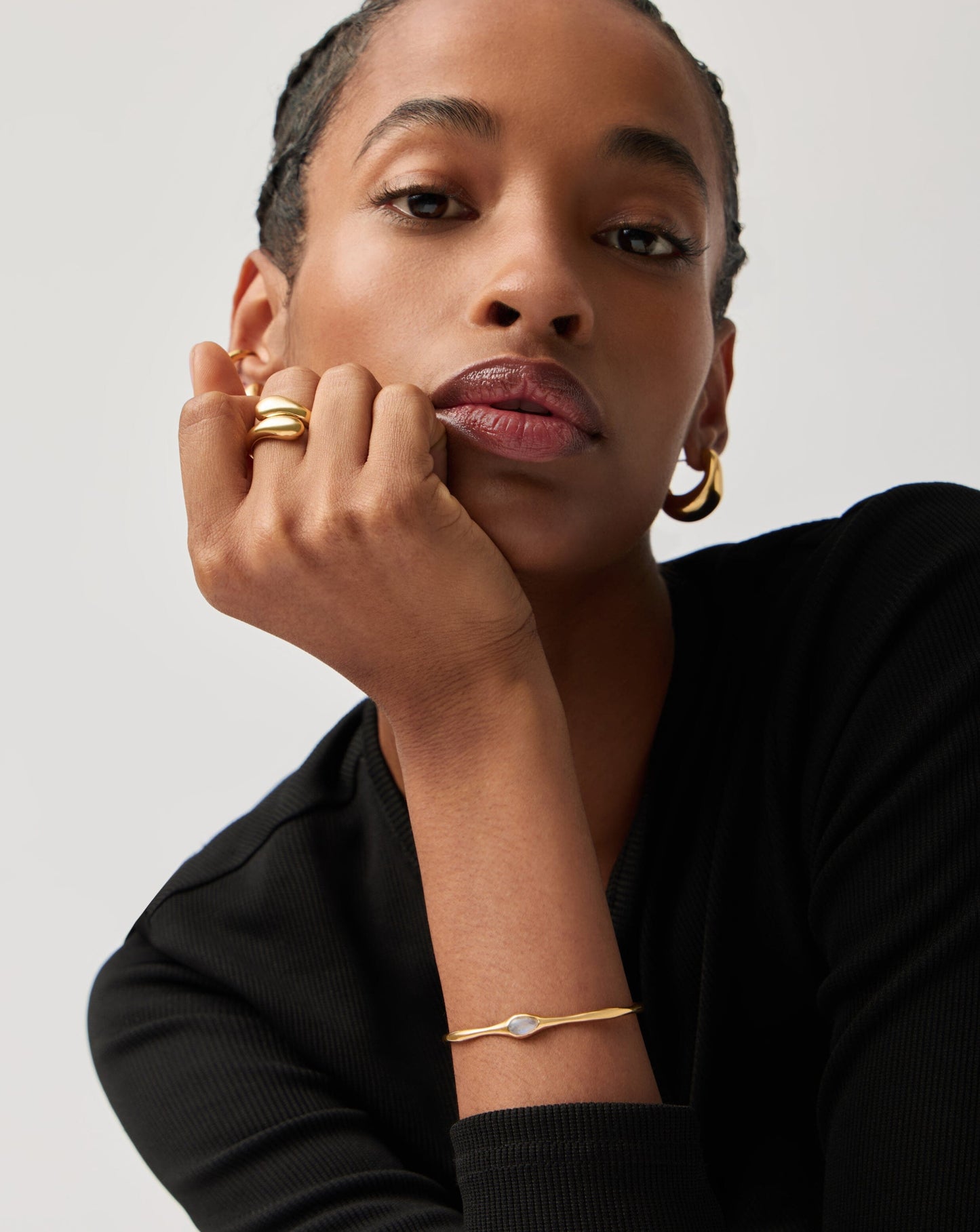 Magma Gemstone Cuff Bracelet | 18ct Recycled Gold Vermeil on Brass