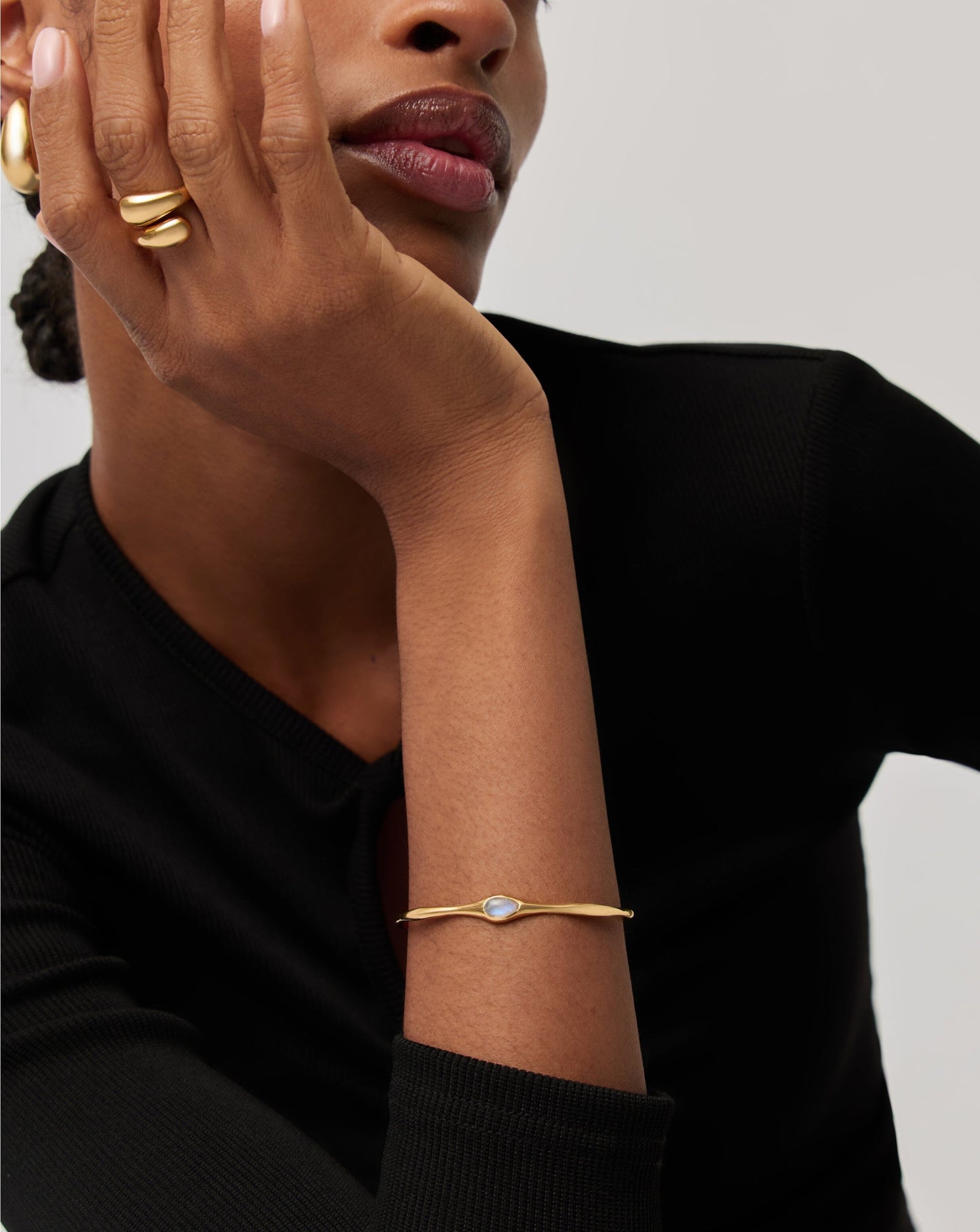 Magma Gemstone Cuff Bracelet | 18ct Recycled Gold Vermeil on Brass