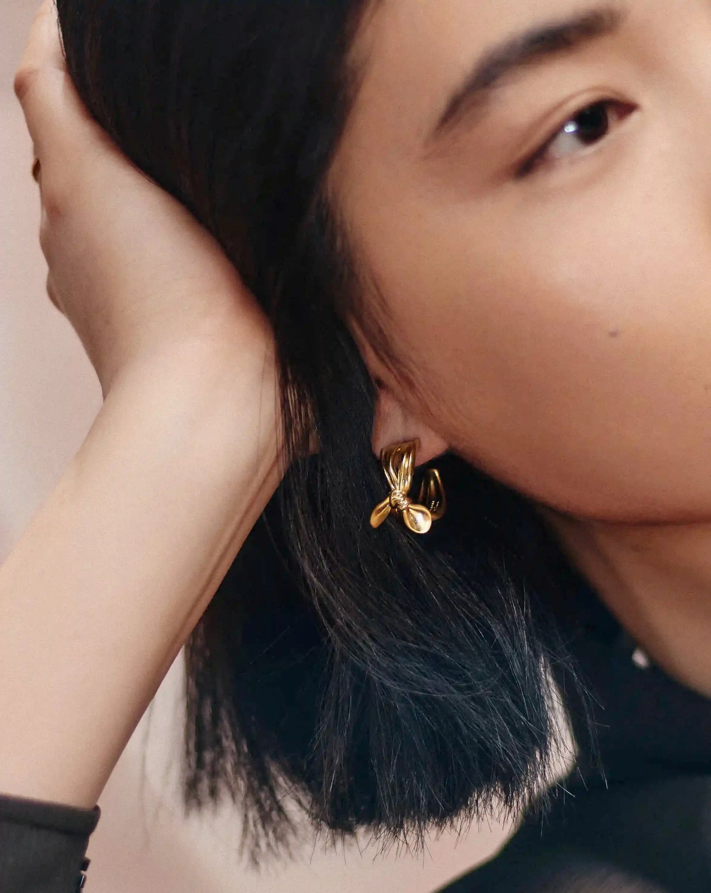 MARKGONG Bow Hoop Earrings | 18ct Gold Plated