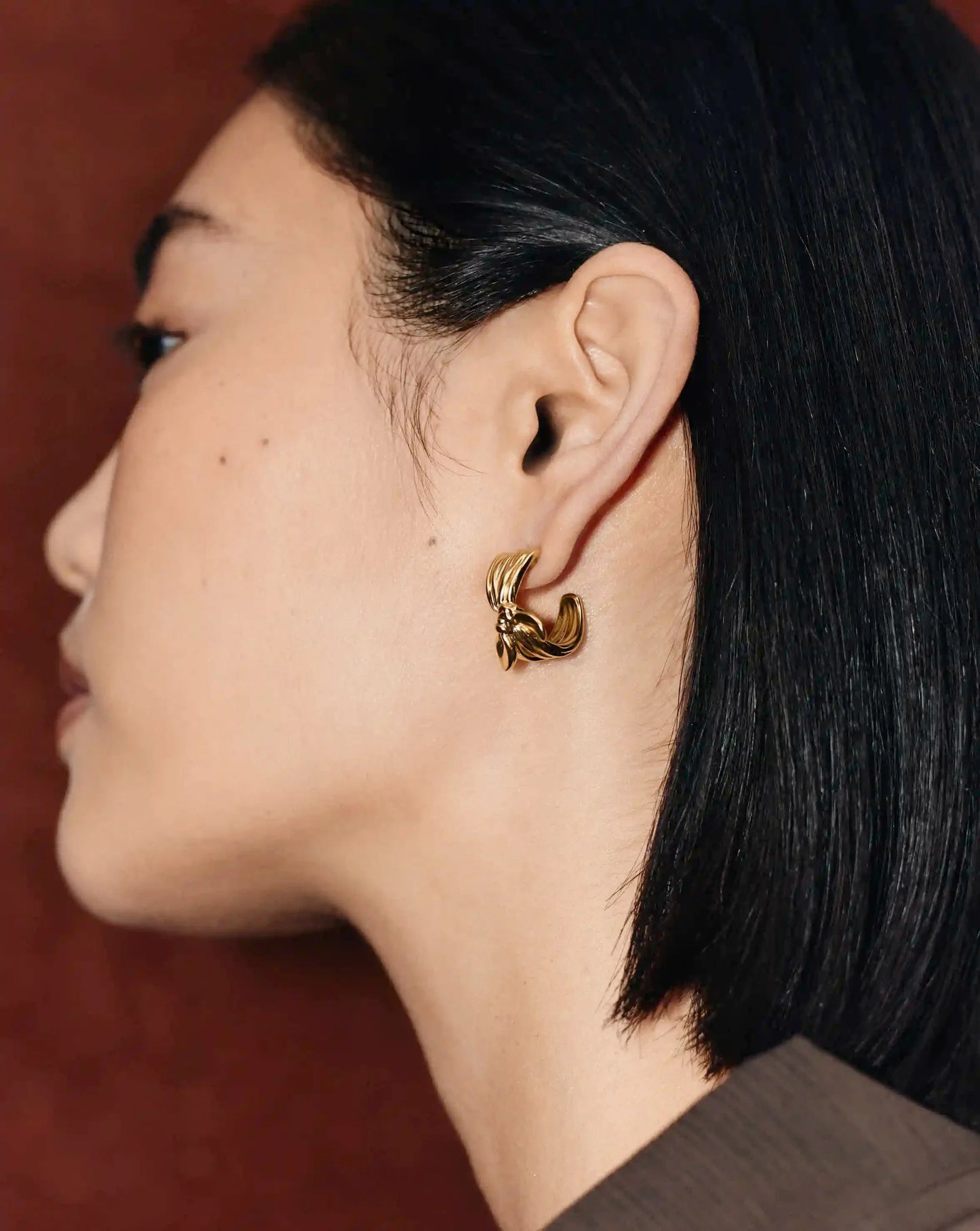 MARKGONG Bow Hoop Earrings | 18ct Gold Plated