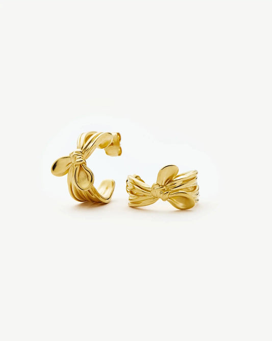 MARKGONG Bow Hoop Earrings | 18ct Gold Plated