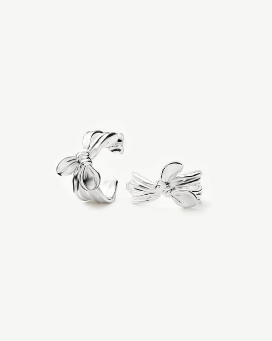 MARKGONG Bow Hoop Earrings | Silver Plated