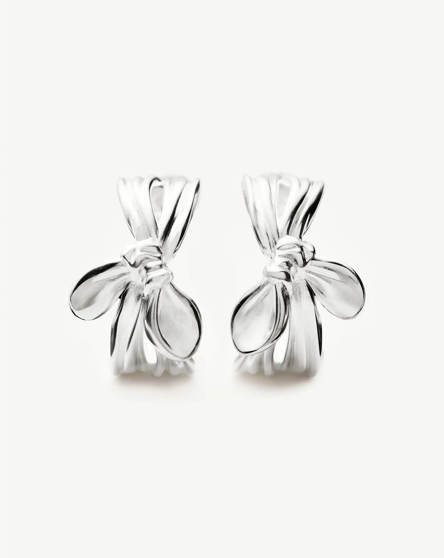 MARKGONG Bow Hoop Earrings | Silver Plated