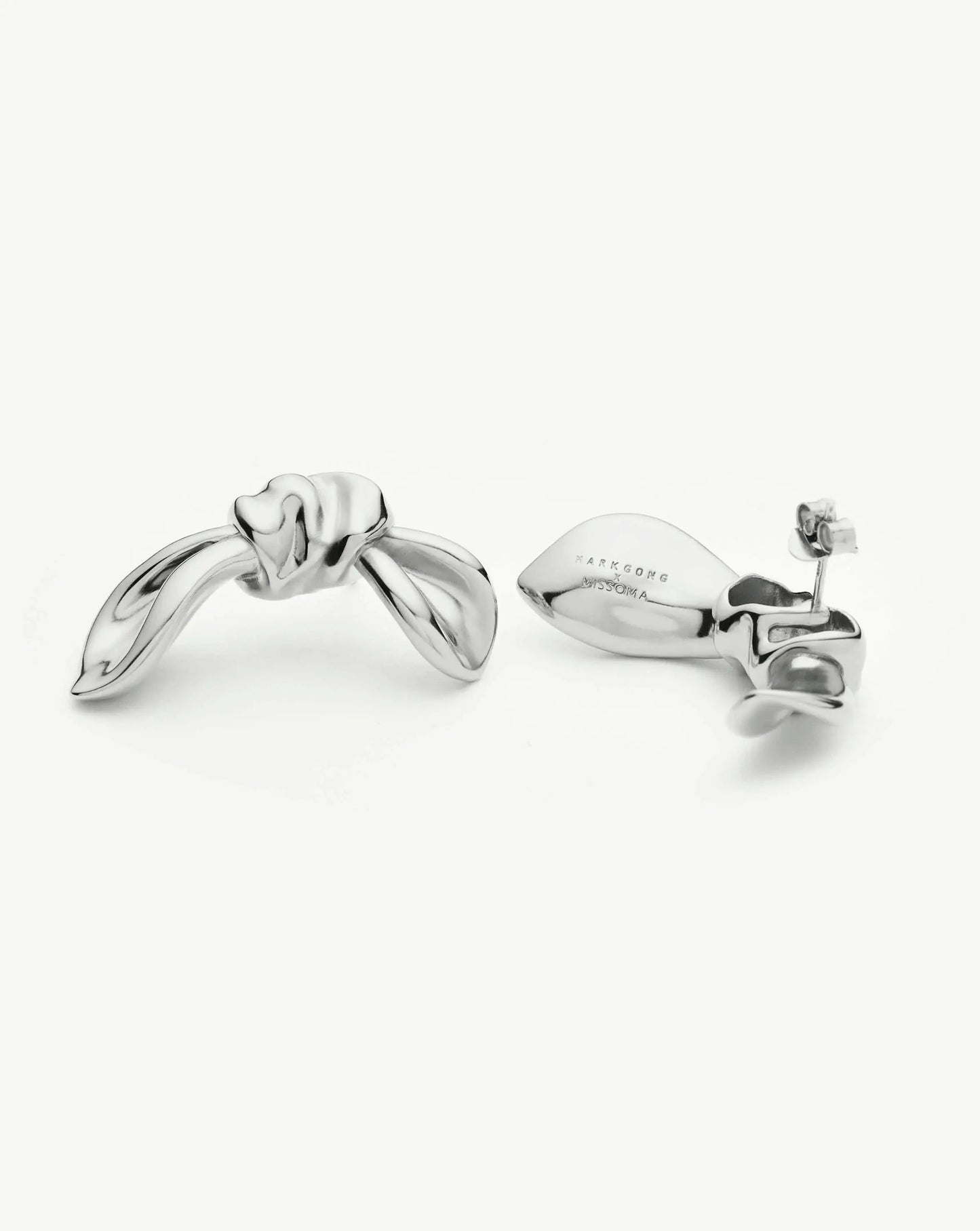 MARKGONG Bow Oversized Stud Earrings | Silver Plated