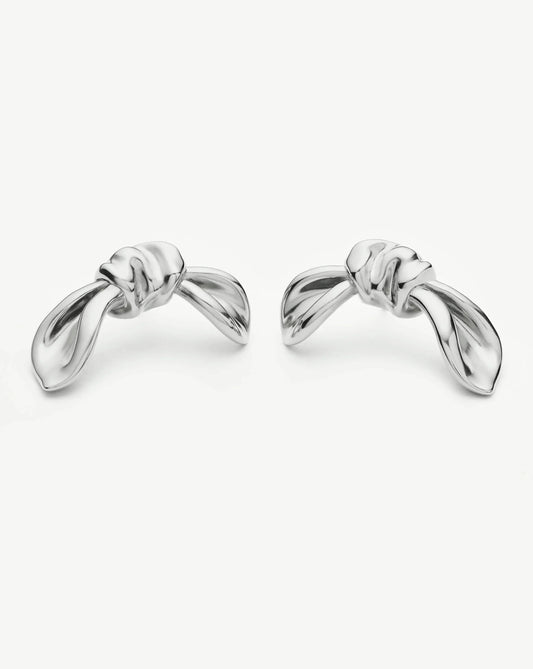 MARKGONG Bow Oversized Stud Earrings | Silver Plated