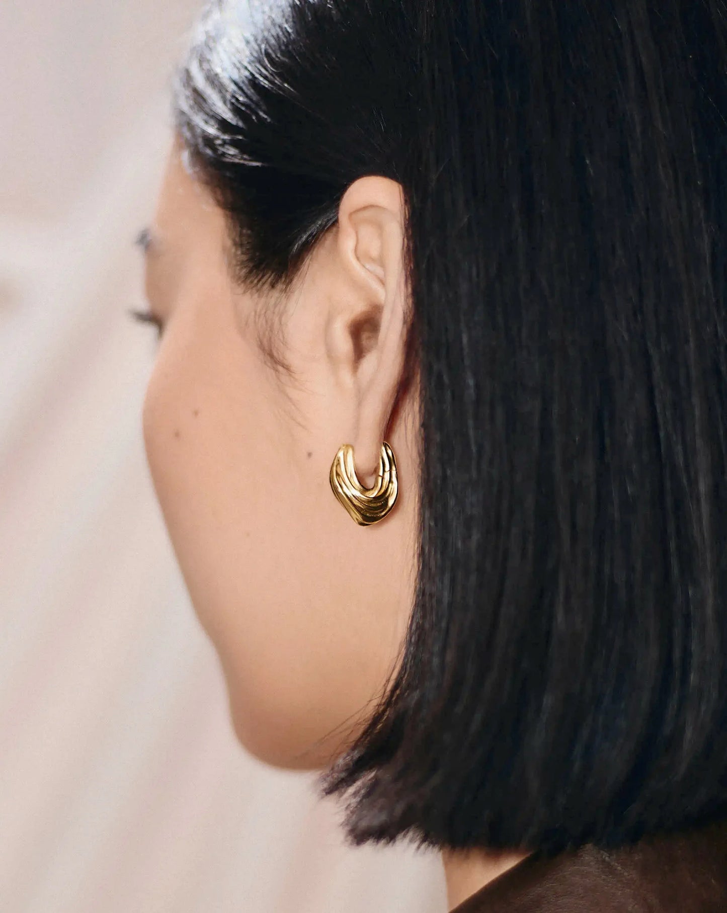 MARKGONG Draped Hoop Earrings | 18ct Gold Plated
