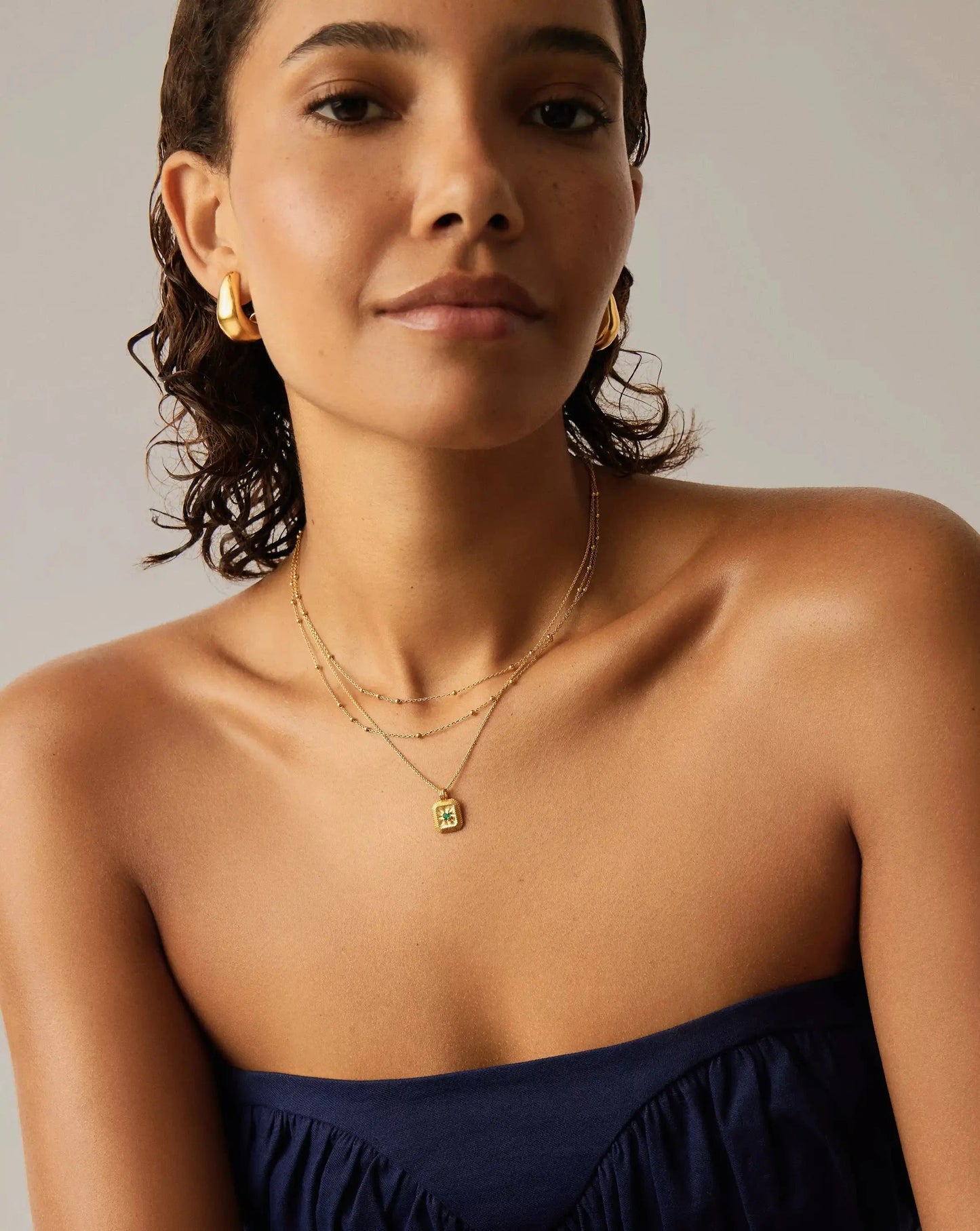 May Birthstone Pendant Necklace | 18ct Gold Vermeil/Green Onyx