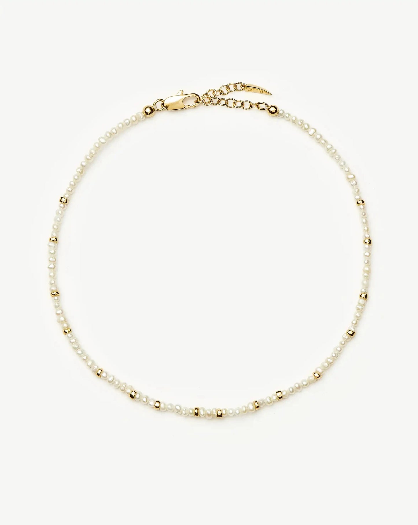 Micro Pearl Beaded Anklet | 18ct Gold Plated/Pearl