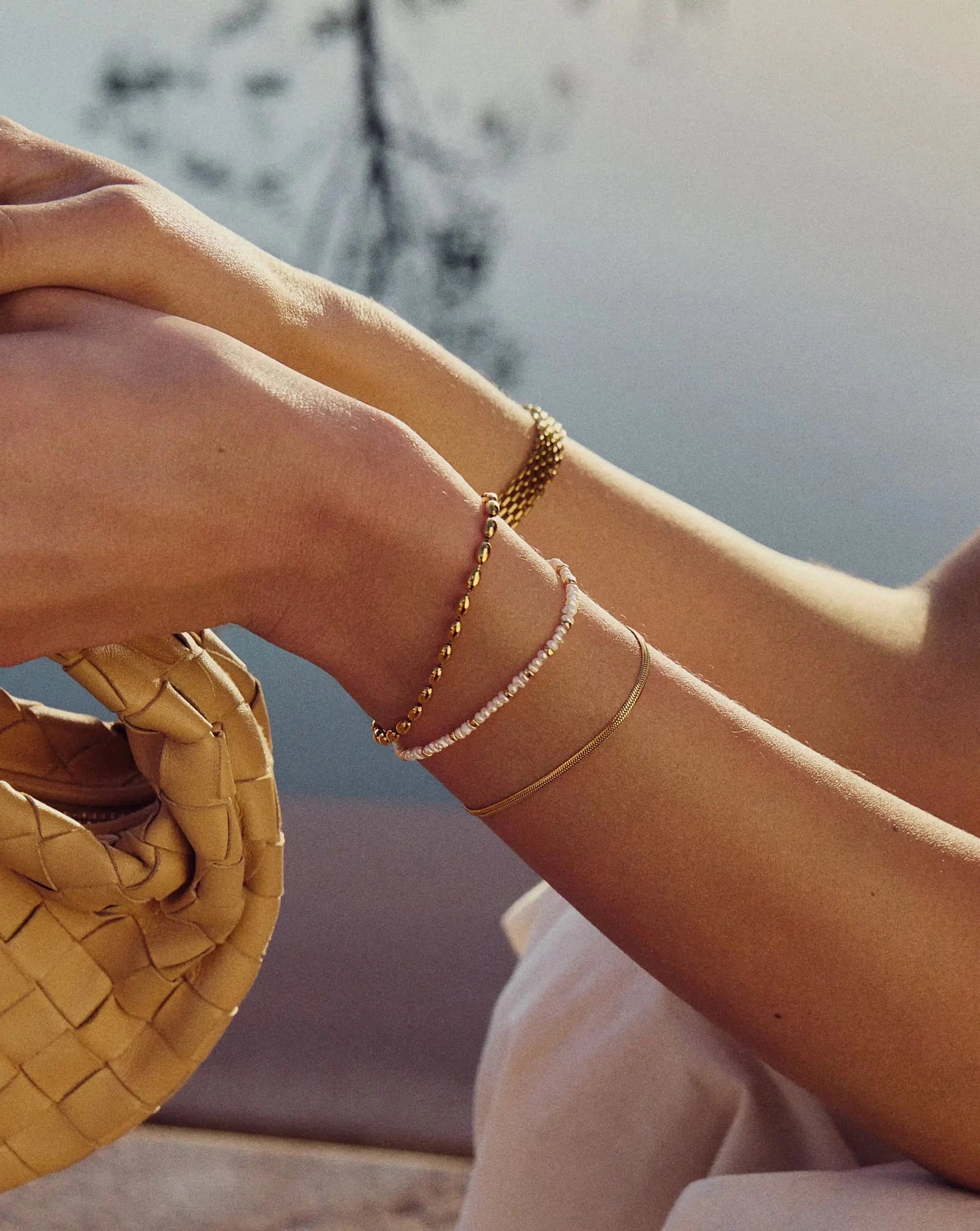 Micro Pearl Beaded Bracelet | 18ct Gold Plated/Pearl