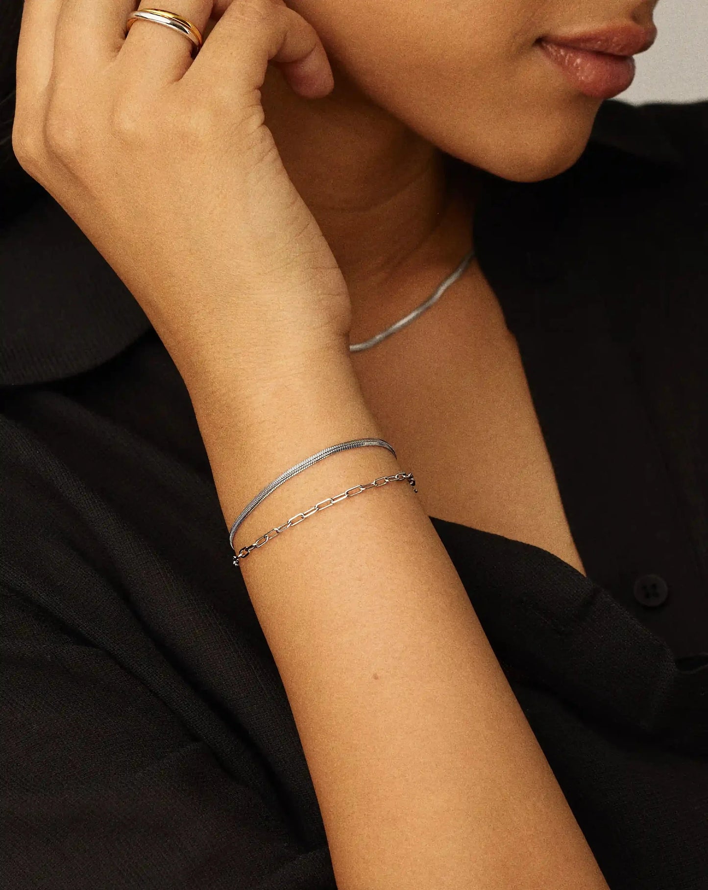 Mini Paperclip Chain Bracelet | Platinum Plated