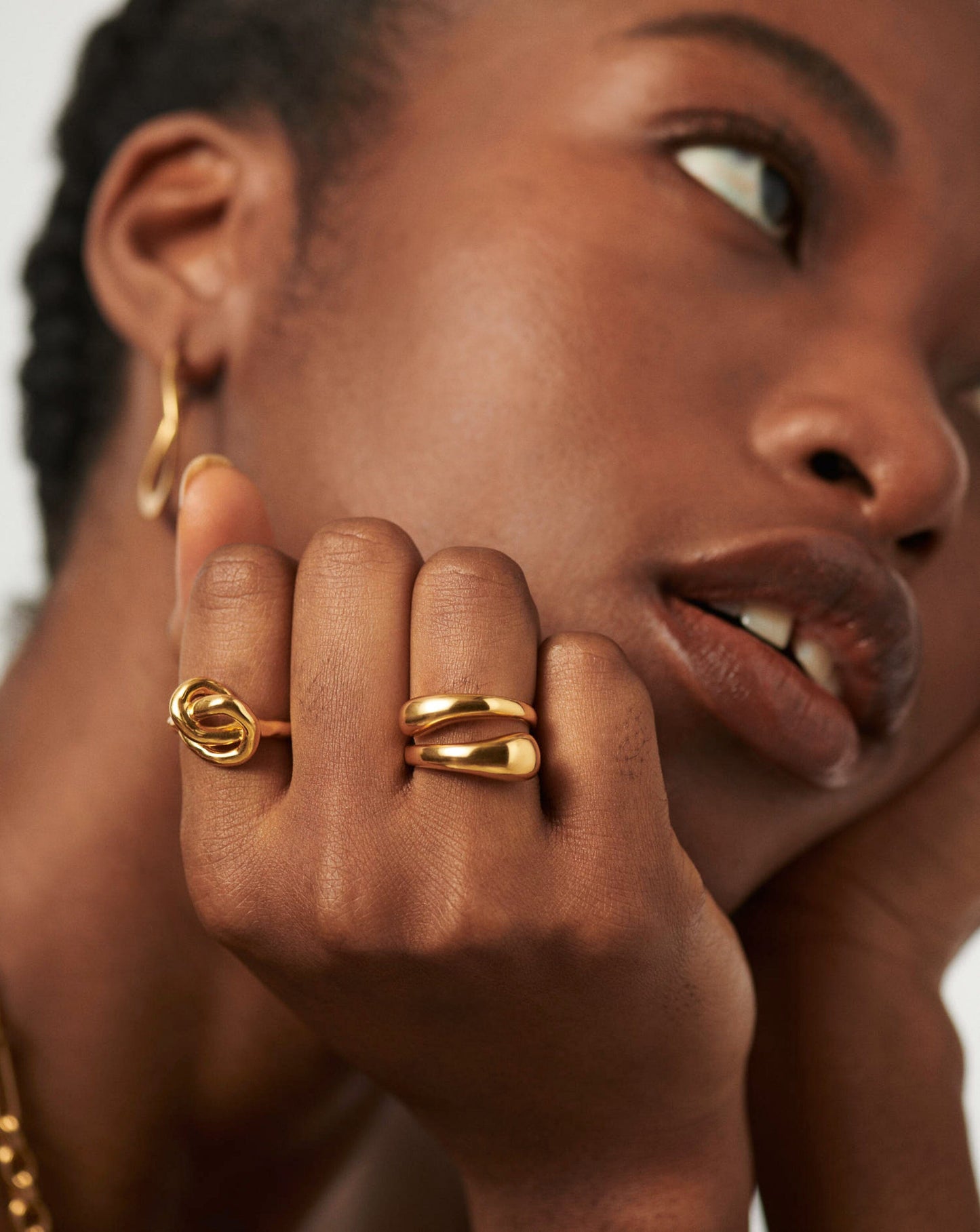 Molten Double Stacking Ring Set | 18ct Gold Plated