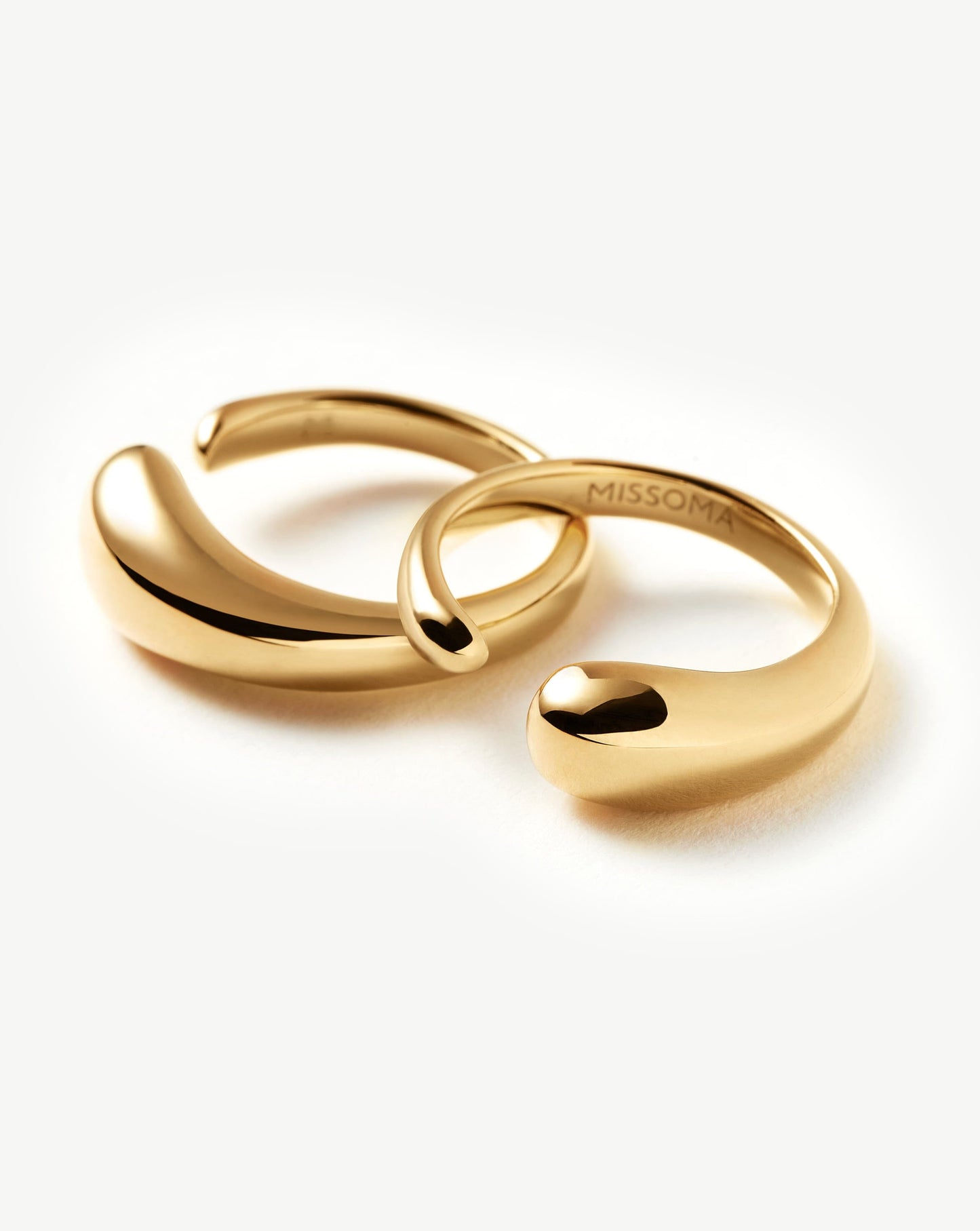 Molten Double Stacking Ring Set | 18ct Gold Plated