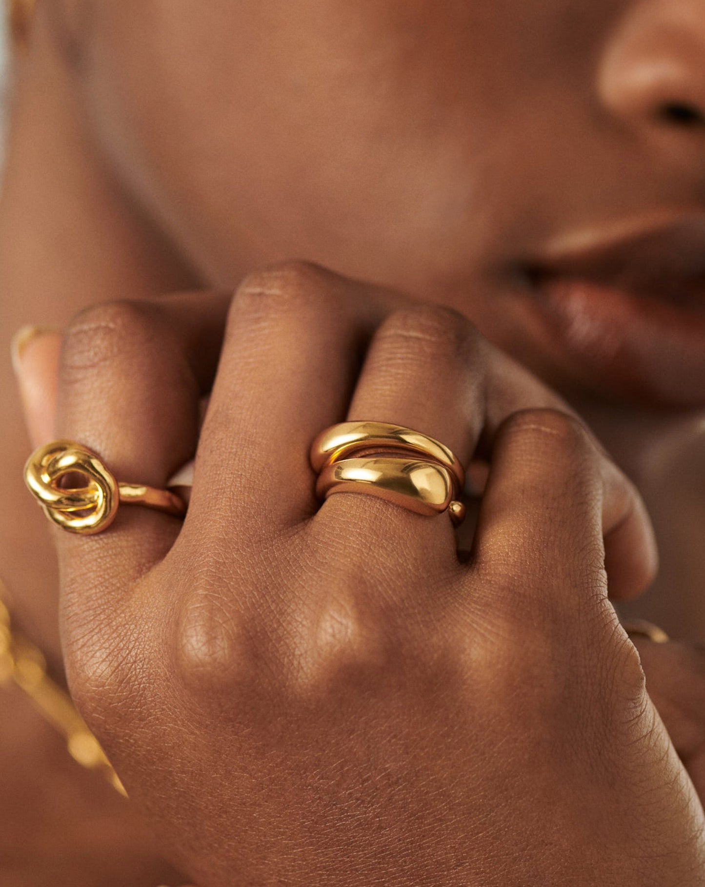 Molten Double Stacking Ring Set | 18ct Gold Plated