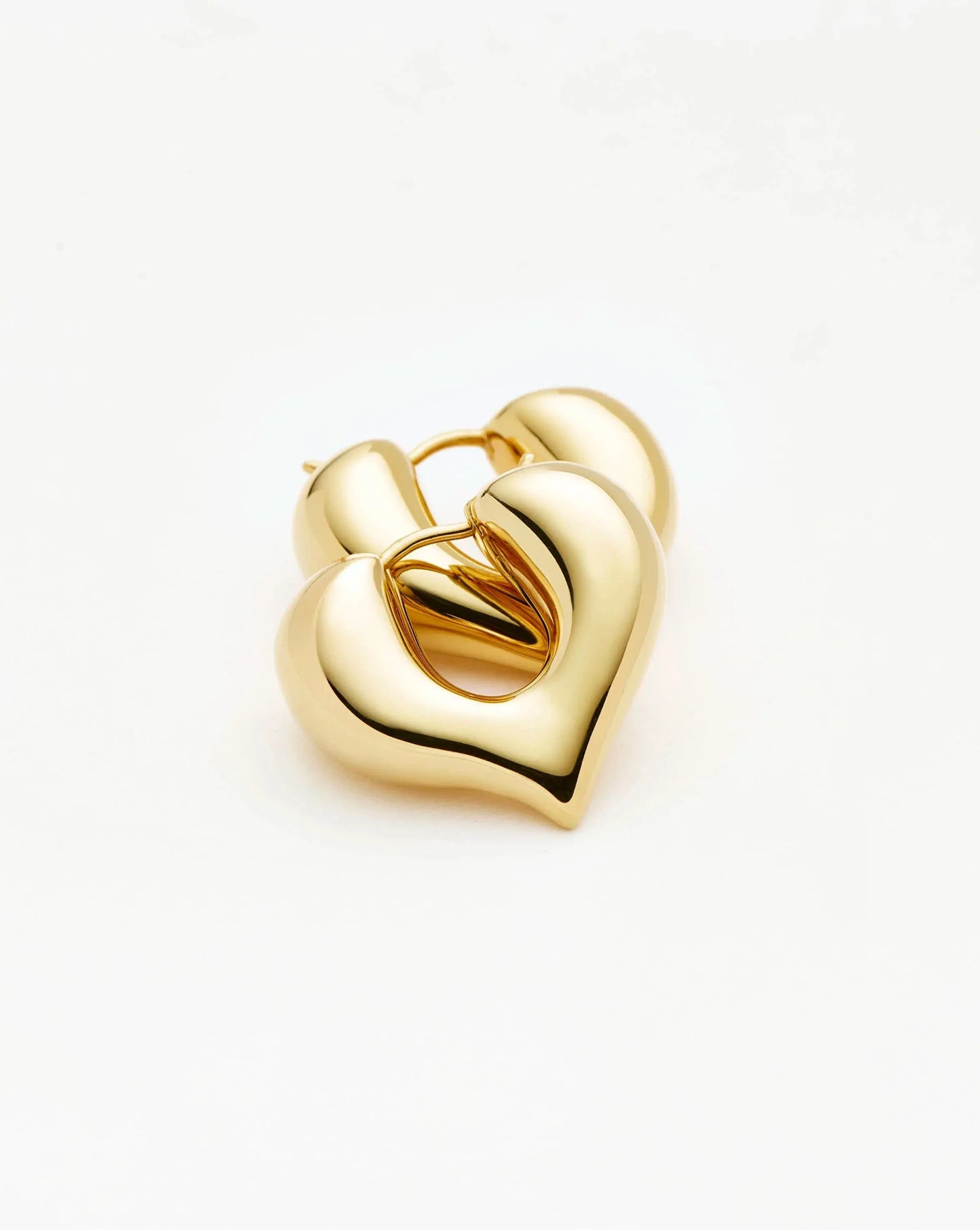 Molten Heart Medium Hoop Earrings | 18ct Gold Plated