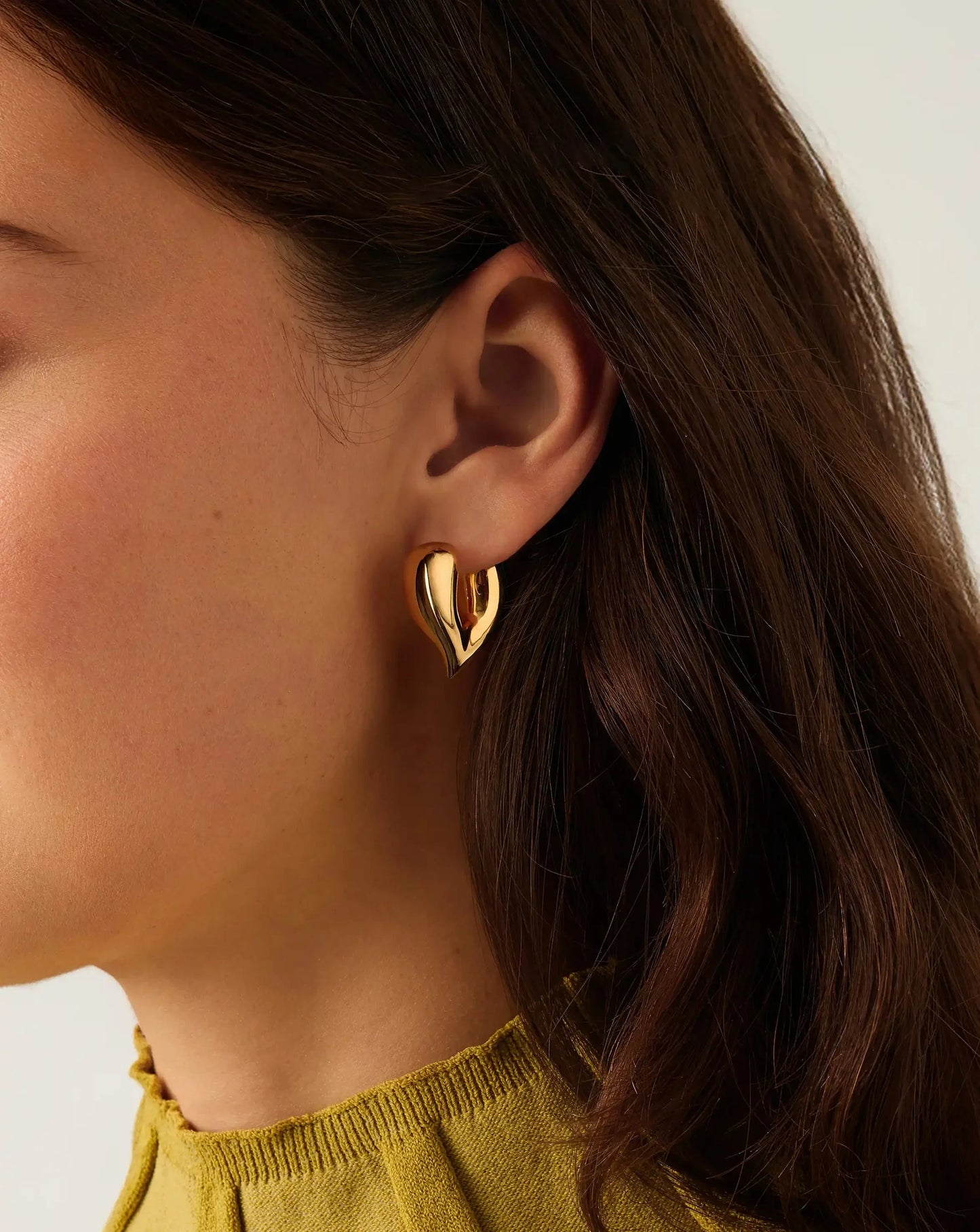 Molten Heart Medium Hoop Earrings | 18ct Gold Plated