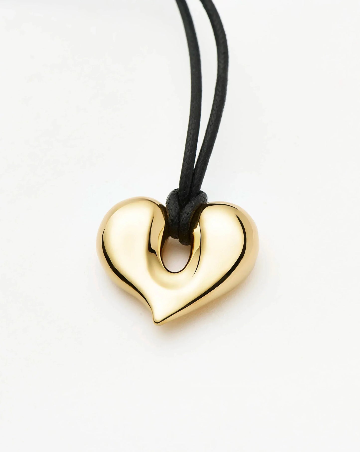 Molten Heart Pendant Cord Necklace | 18ct Gold Plated