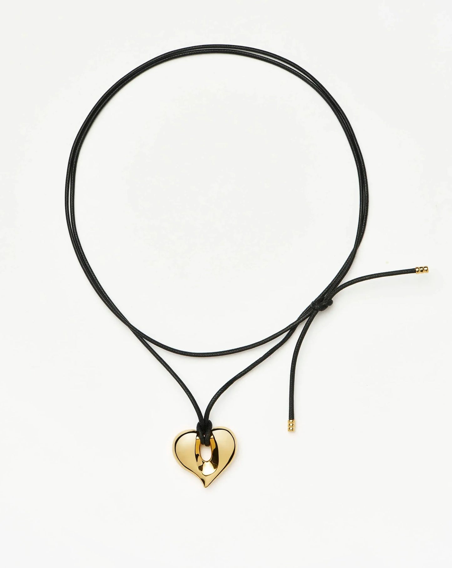 Molten Heart Pendant Cord Necklace | 18ct Gold Plated