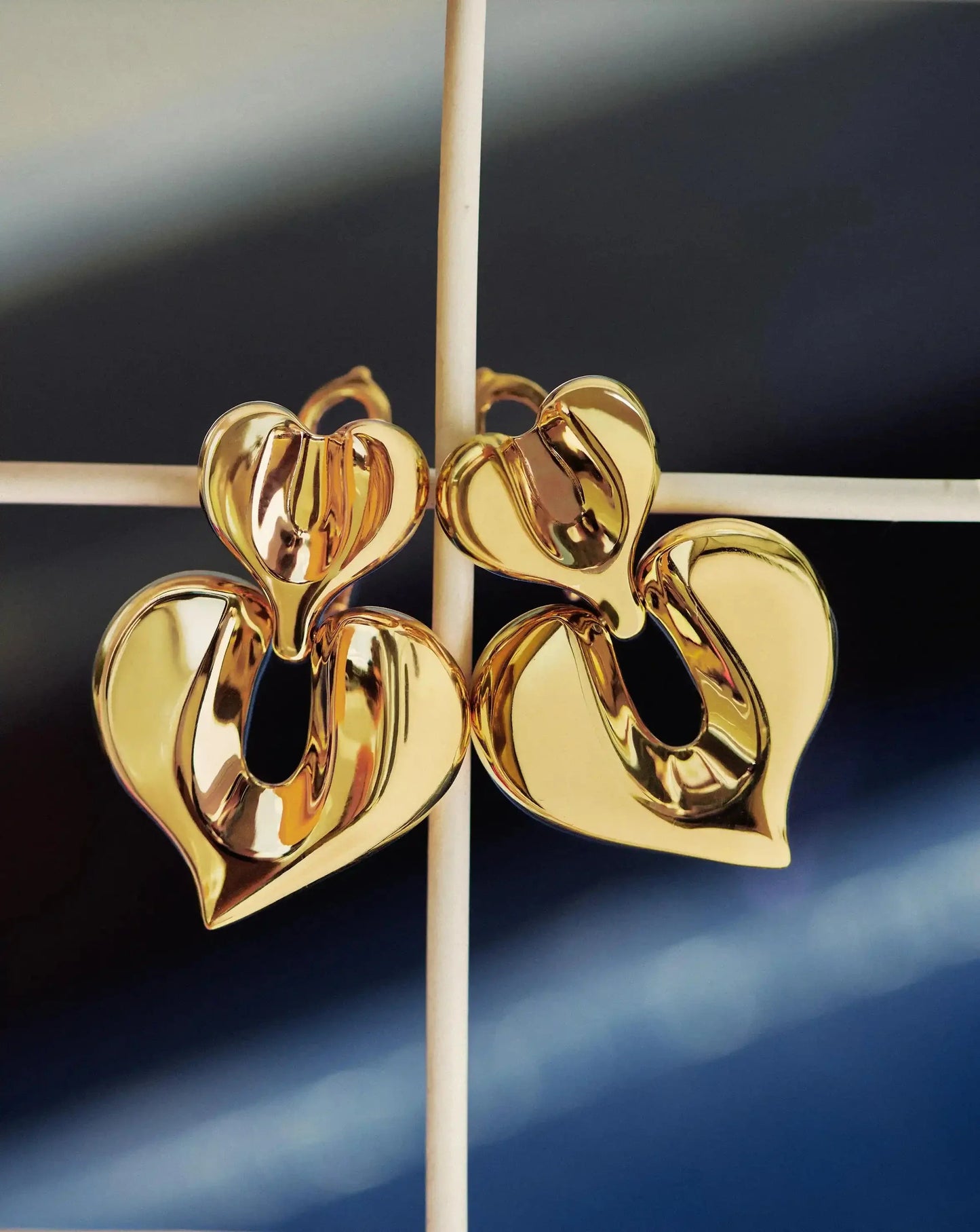 Molten Heart Statement Earrings | 18ct Gold Plated