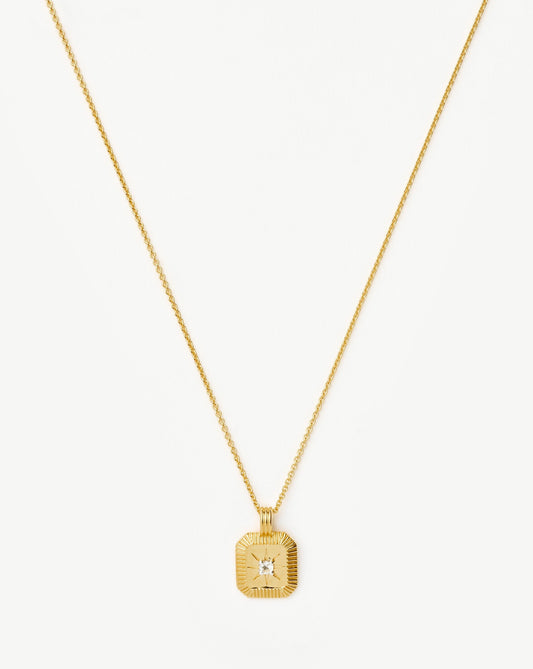 April Birthstone Pendant Necklace | 18ct Gold Vermeil/Crystal