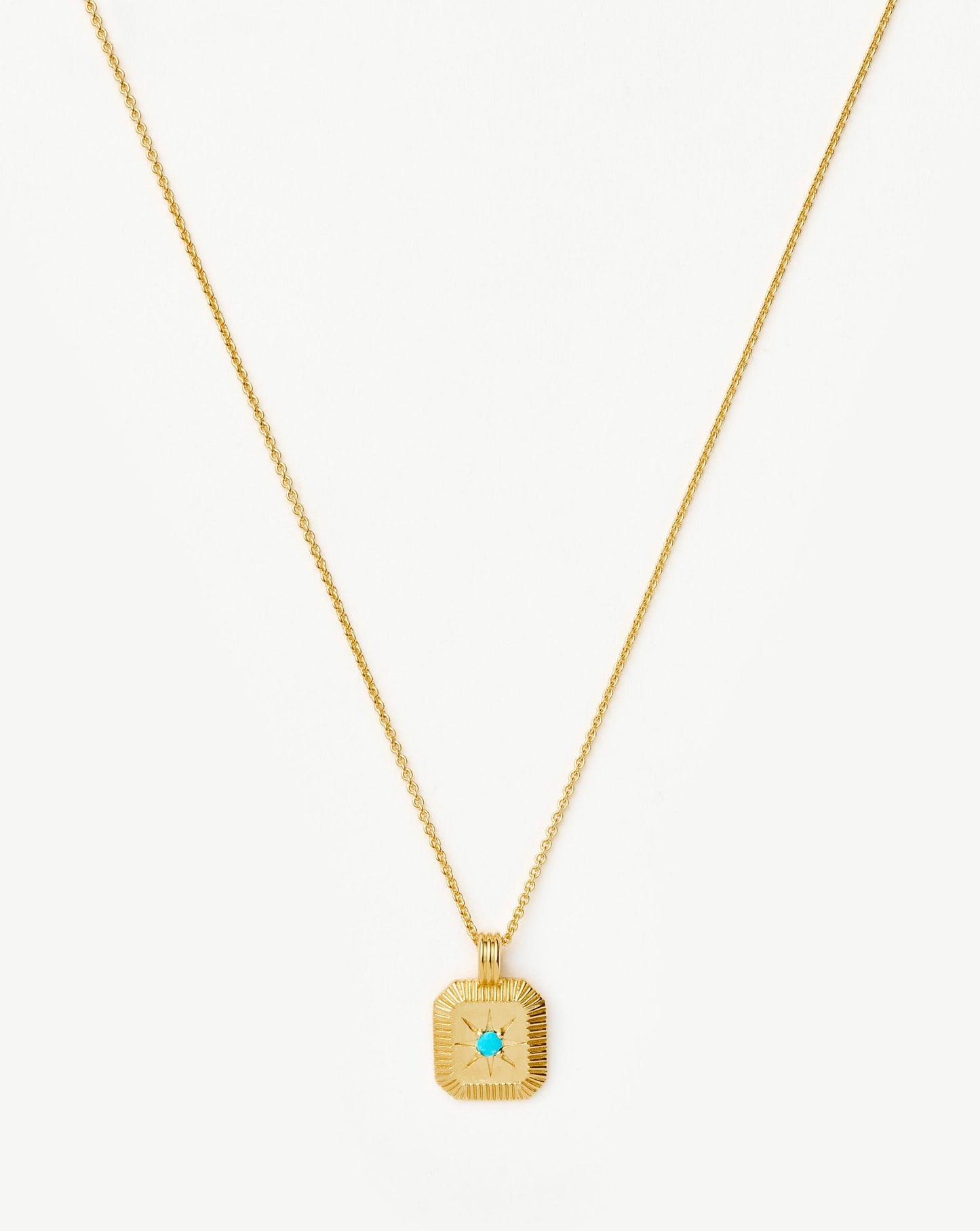December Birthstone Pendant Necklace | 18ct Gold Vermeil/Dyed Turquoise Magnesite