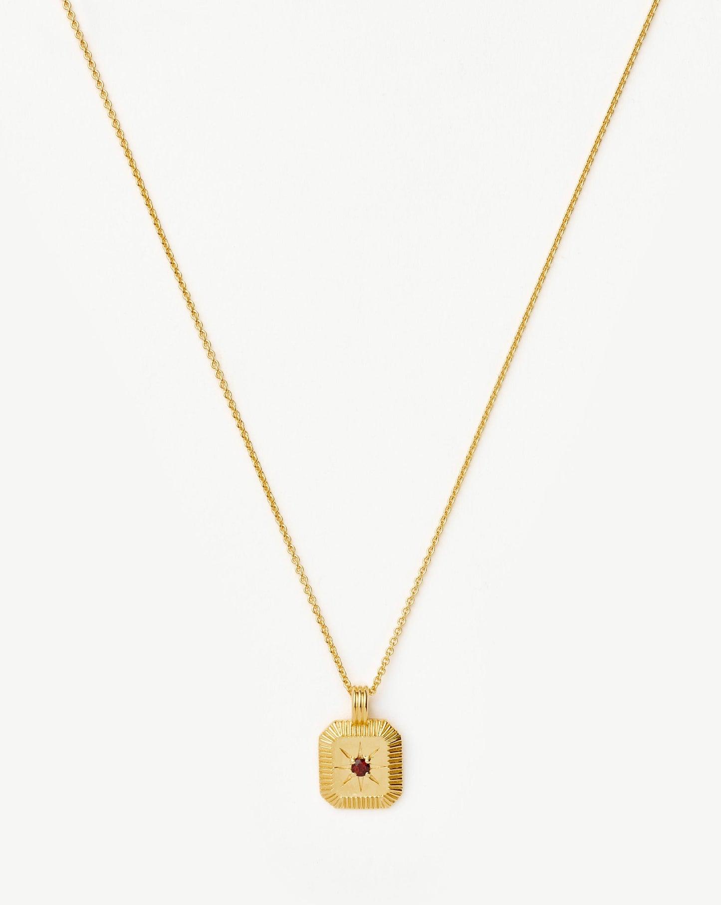 January Birthstone Pendant Necklace | Gold/Garnet