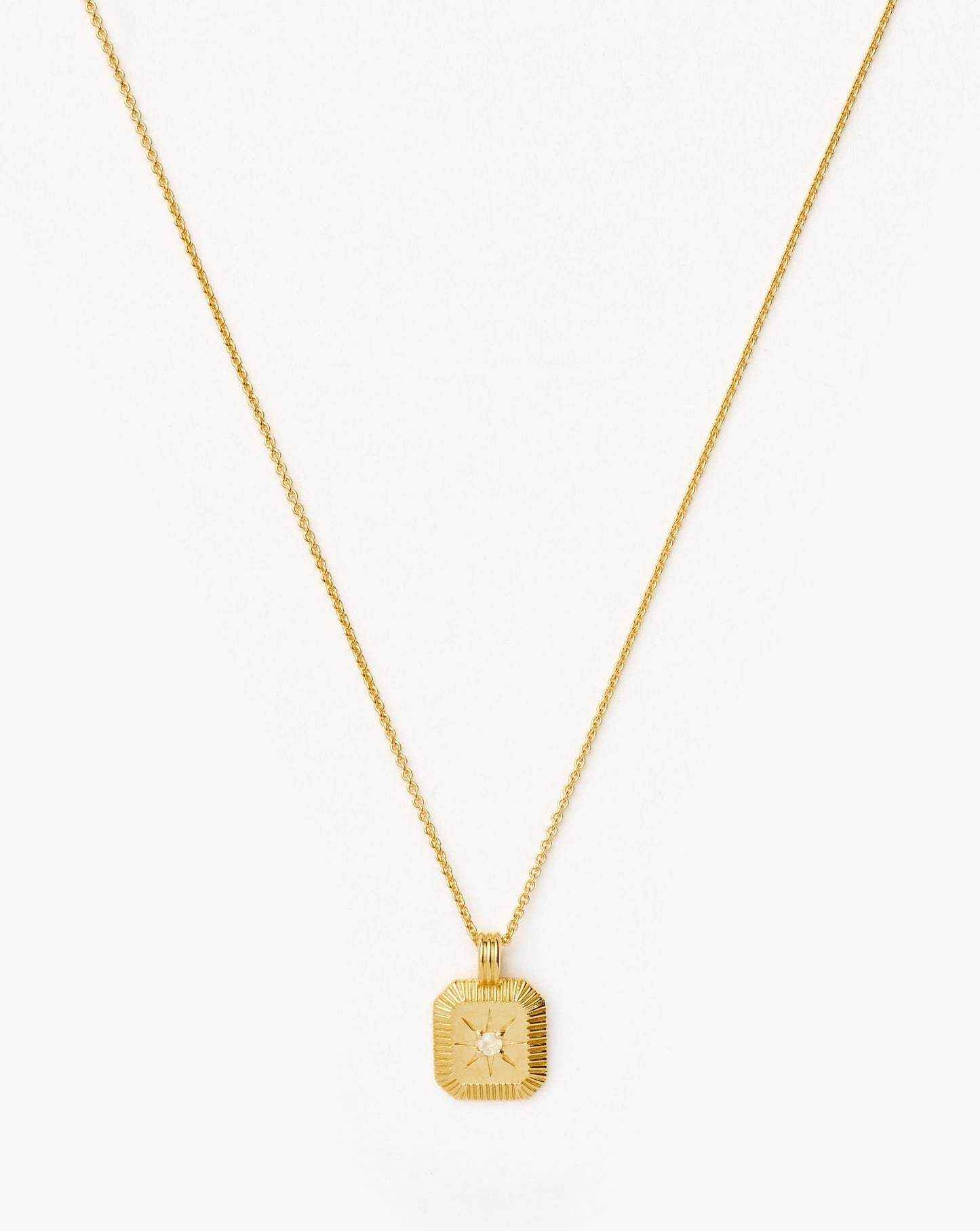 June Birthstone Pendant Necklace | 18ct Gold Vermeil/Rainbow Moonstone