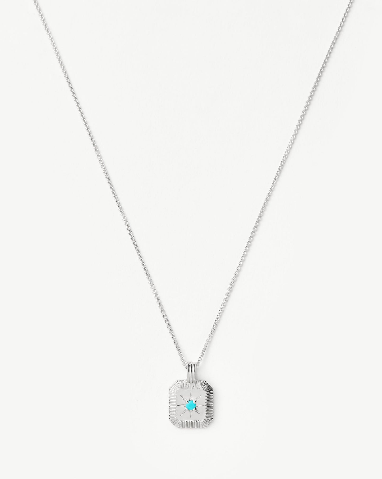 December Birthstone Pendant Necklace | Dyed Turquoise Magnesite/Sterling Silver