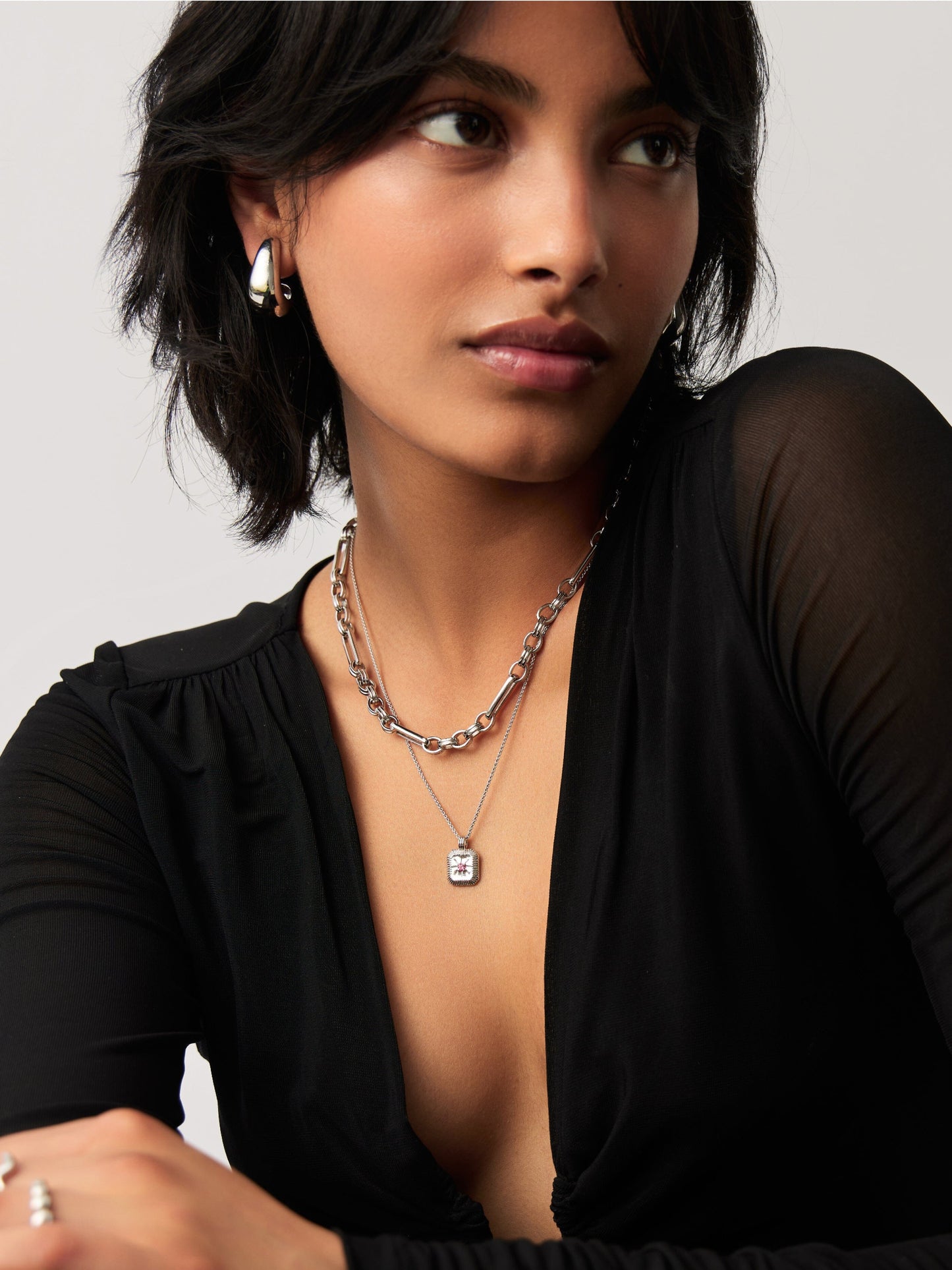 July Birthstone Pendant Necklace | Silver Plated/Ruby